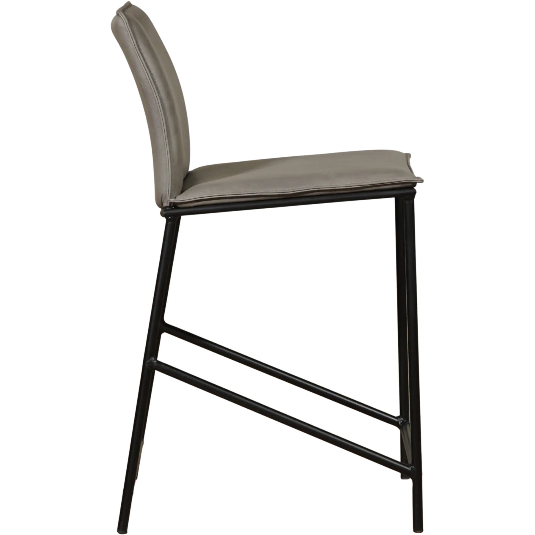 afbeelding van Leren barkruk Favor laag - Poten staal rond zwart