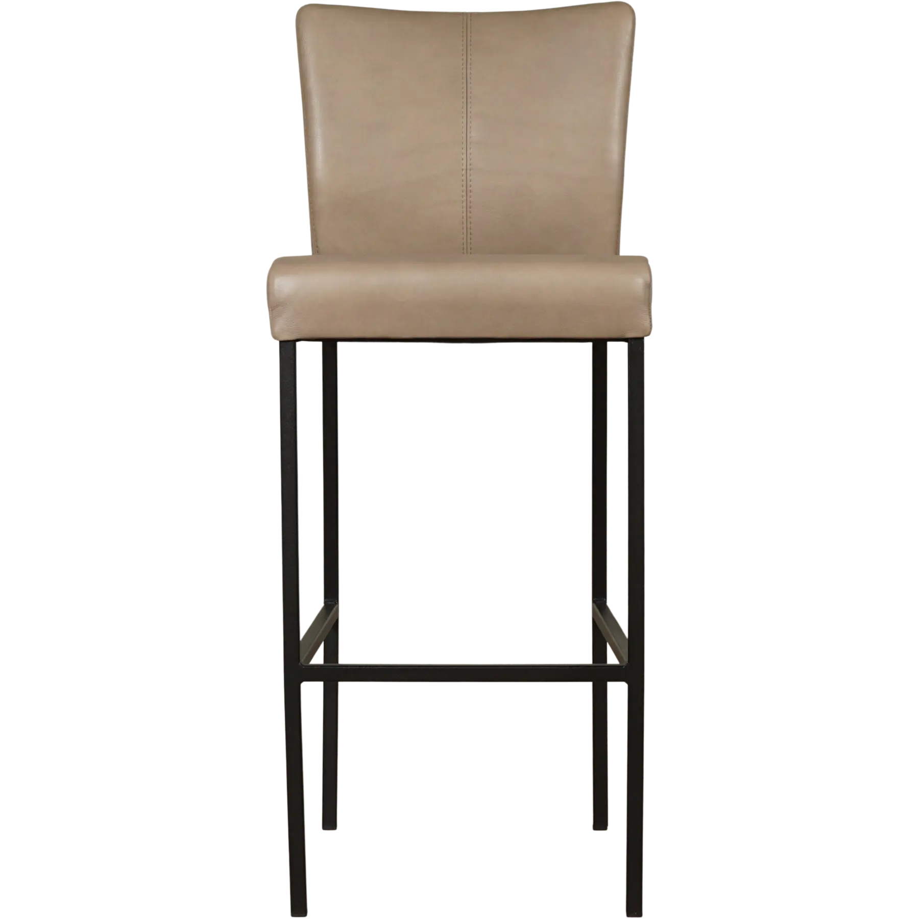 afbeelding van Leren barkruk Revolt hoog - Granada Taupe (taupe/bruin) - Poten staal vierkant zwart