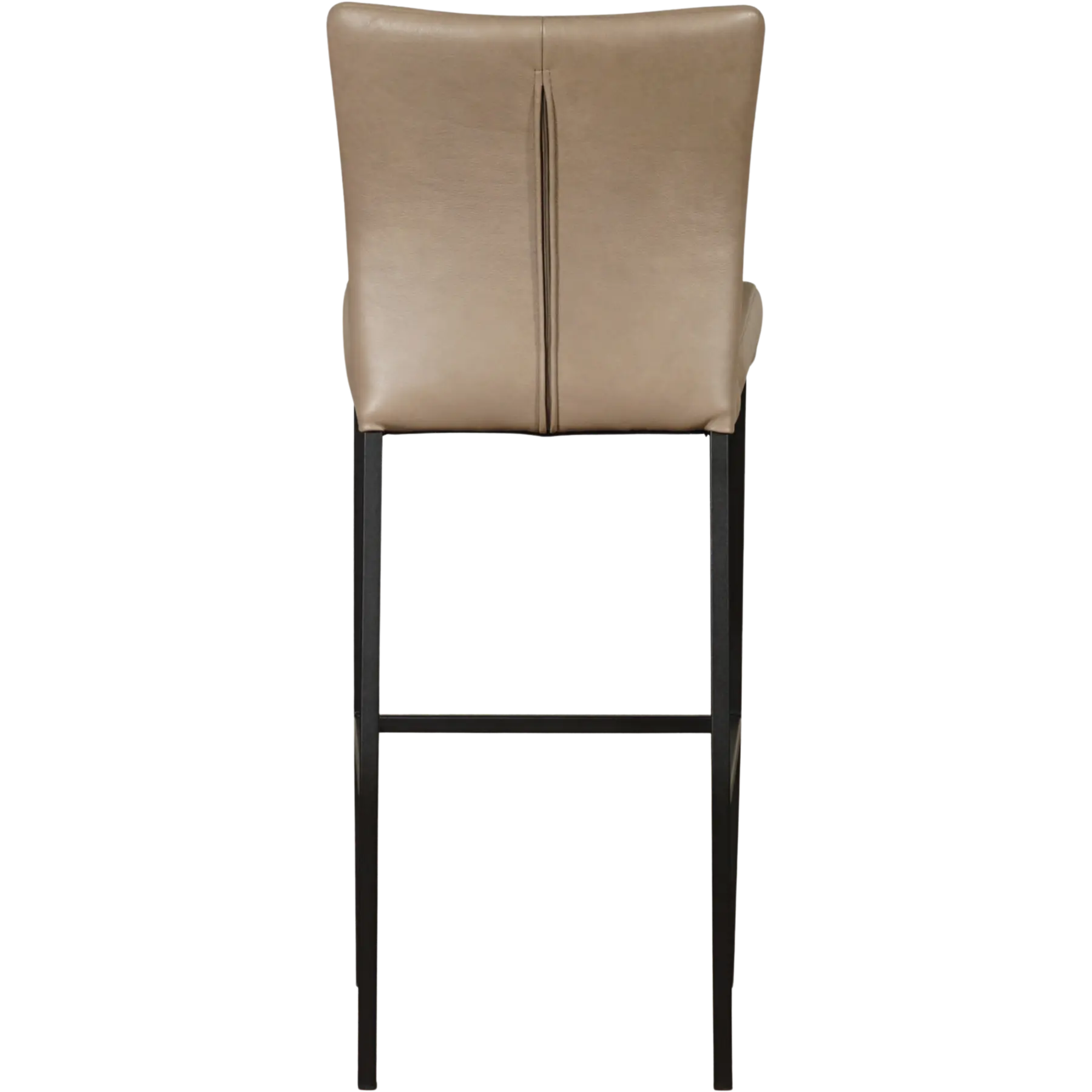 afbeelding van Leren barkruk Revolt hoog - Granada Taupe (taupe/bruin) - Poten staal vierkant zwart