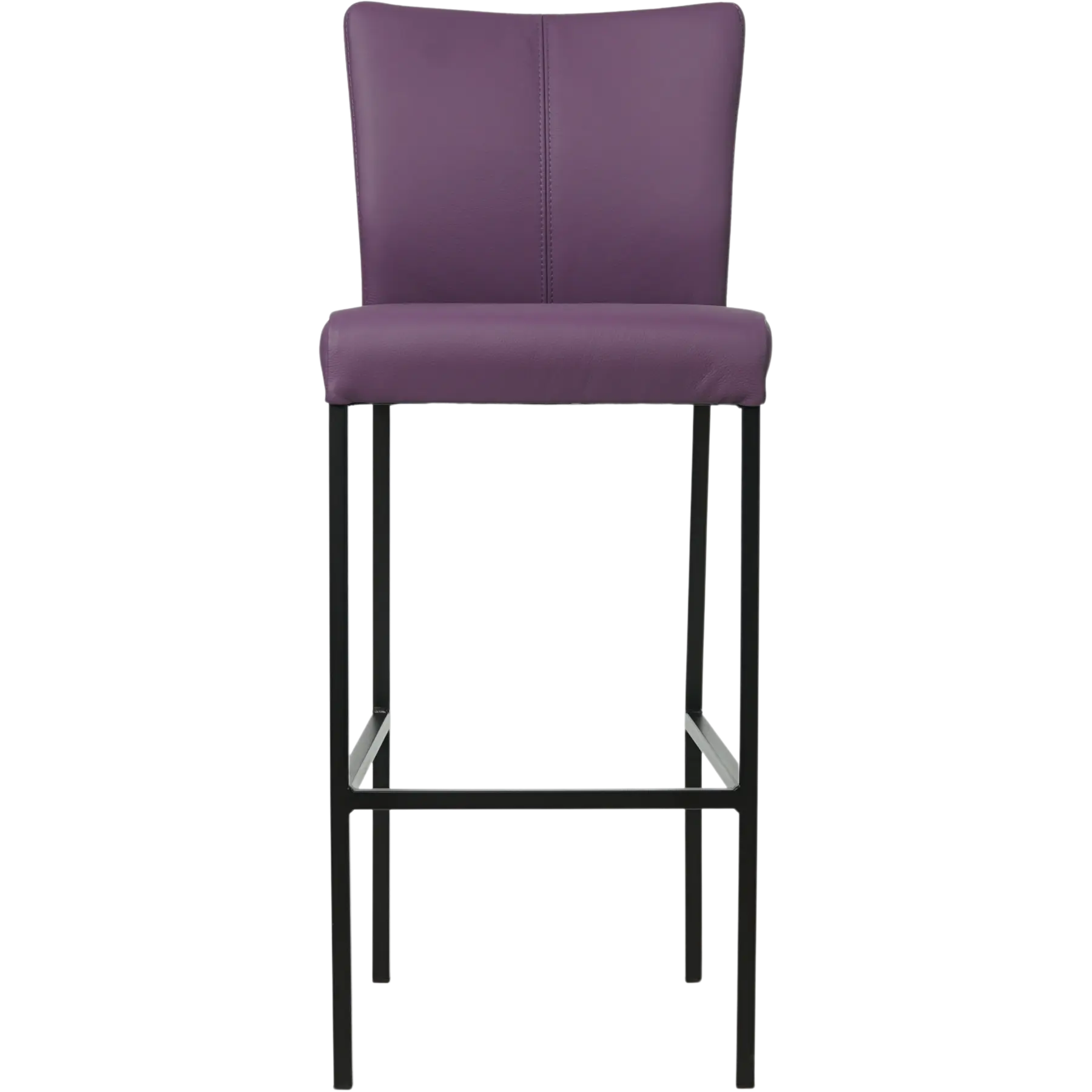 afbeelding van Leren barkruk Revolt hoog - Toledo Aubergine (paars) - Poten staal vierkant zwart