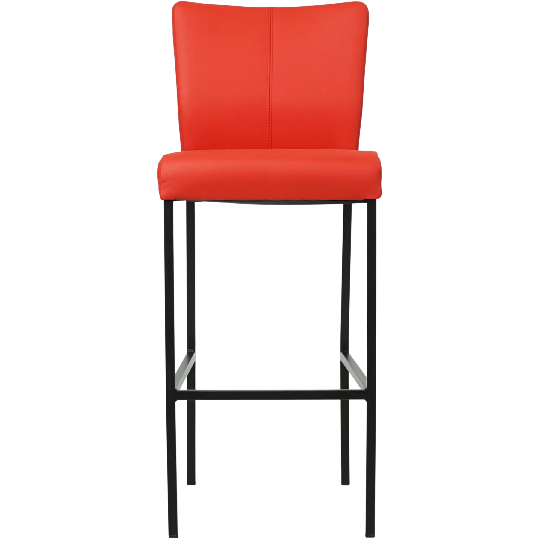 afbeelding van Leren barkruk Revolt hoog - Toledo Ferrari (felrood) - Poten staal vierkant zwart