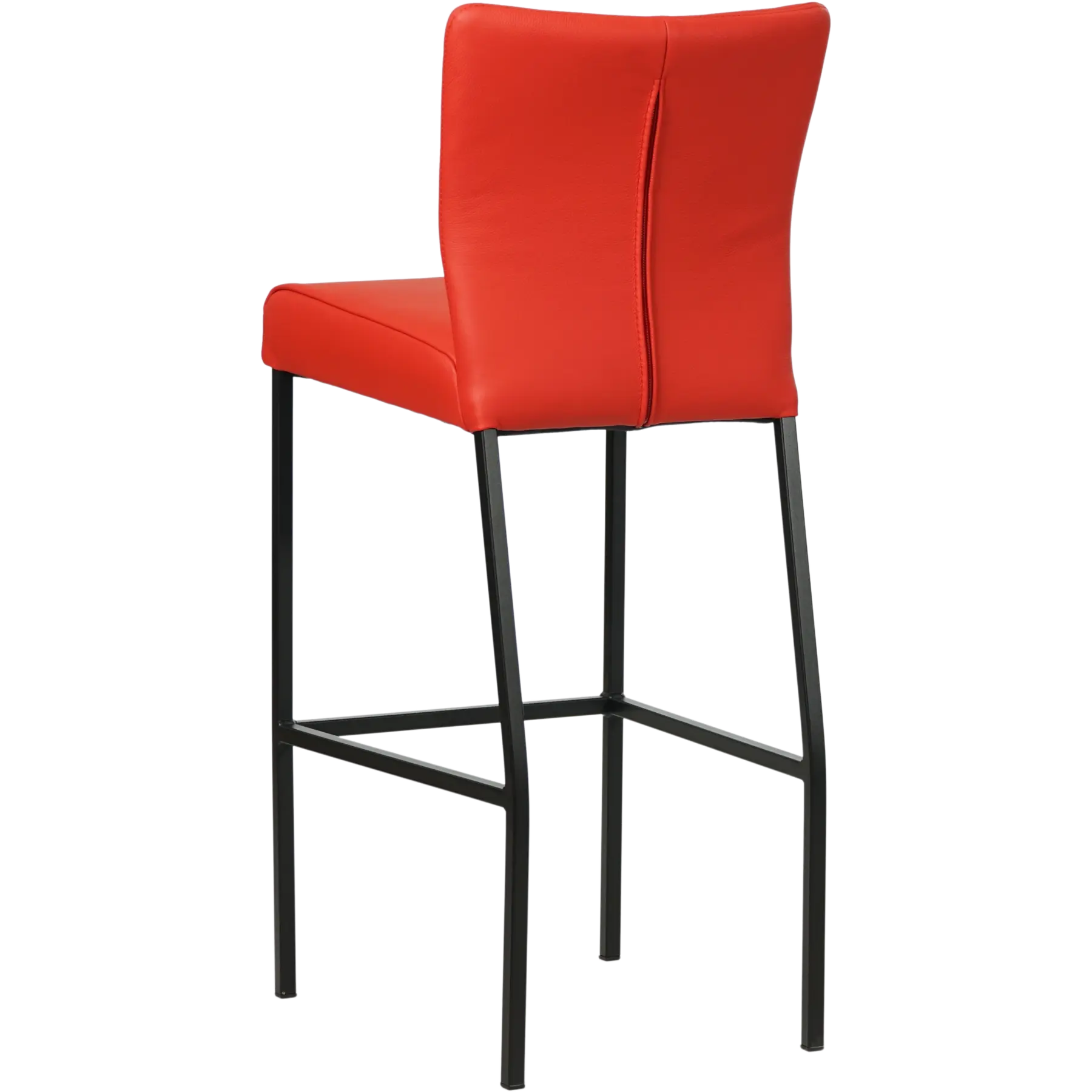 afbeelding van Leren barkruk Revolt hoog - Toledo Ferrari (felrood) - Poten staal vierkant zwart