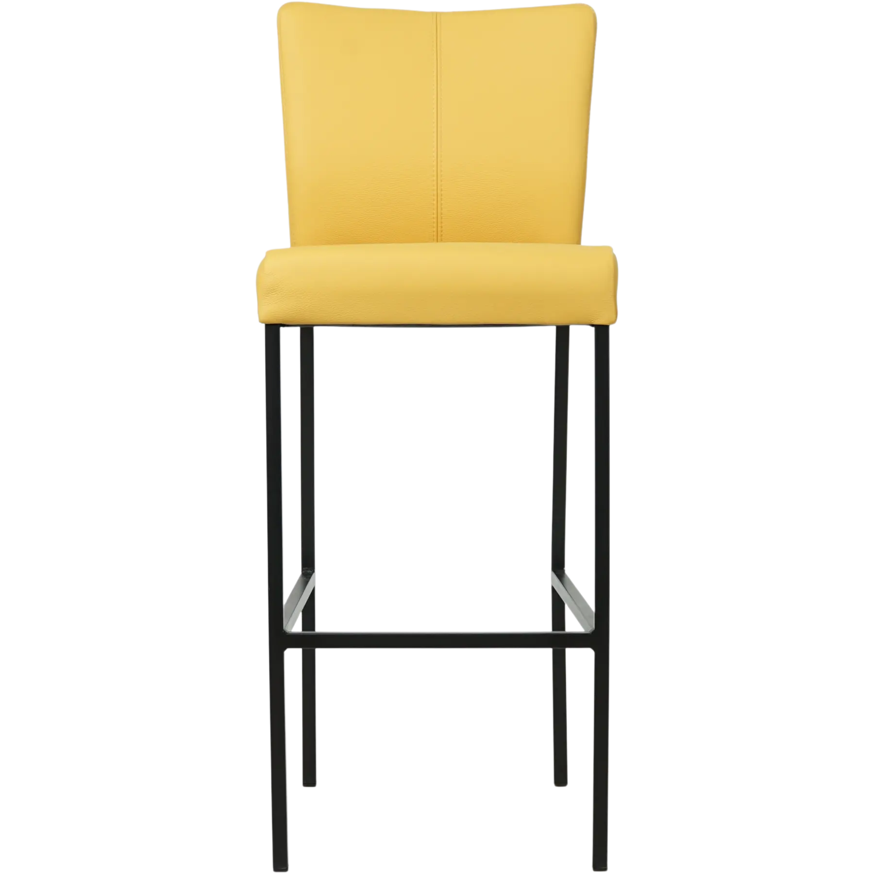 afbeelding van Leren barkruk Revolt hoog - Toledo Giallo (geel) - Poten staal vierkant zwart