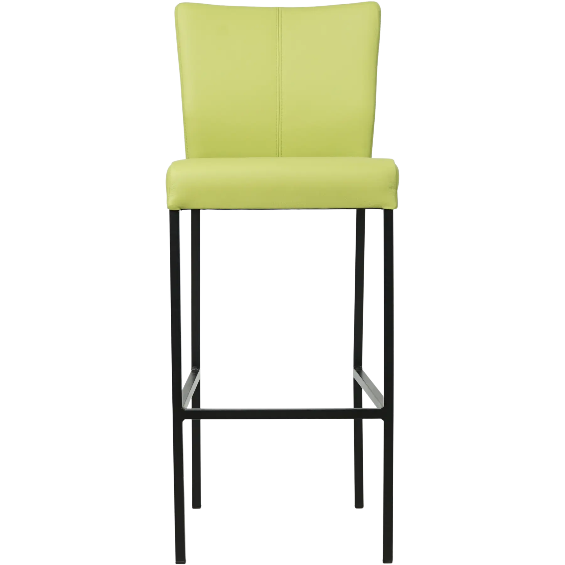 afbeelding van Leren barkruk Revolt hoog - Toledo Lime (felgroen) - Poten staal vierkant zwart