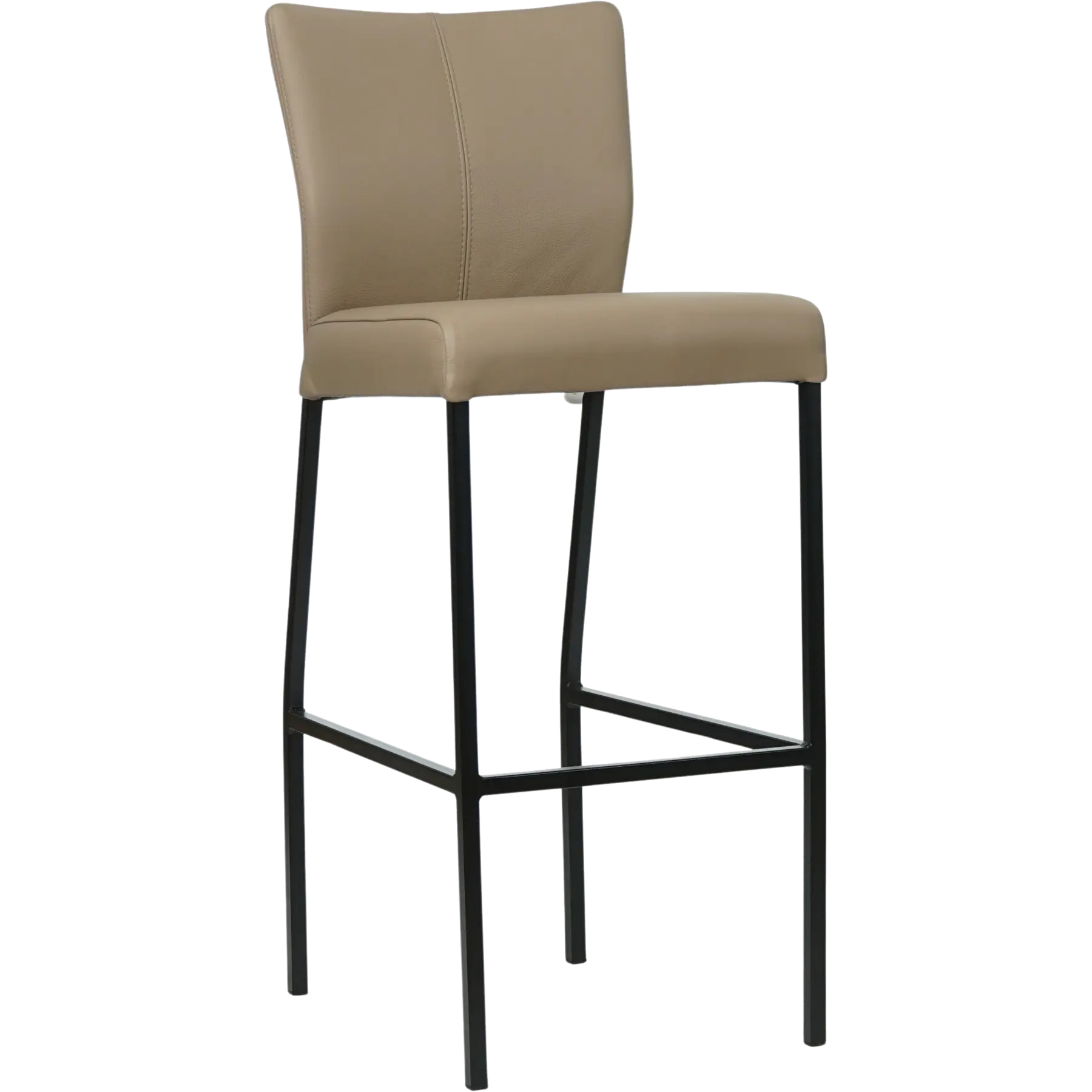 afbeelding van Leren barkruk Revolt hoog - Toledo Mocca (taupe/bruin) - Poten staal vierkant zwart