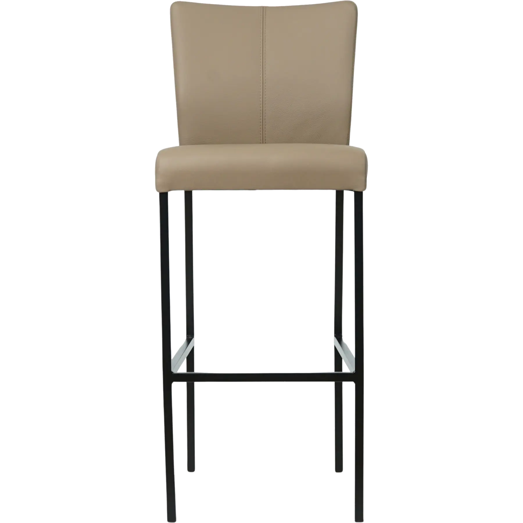 afbeelding van Leren barkruk Revolt hoog - Toledo Mocca (taupe/bruin) - Poten staal vierkant zwart