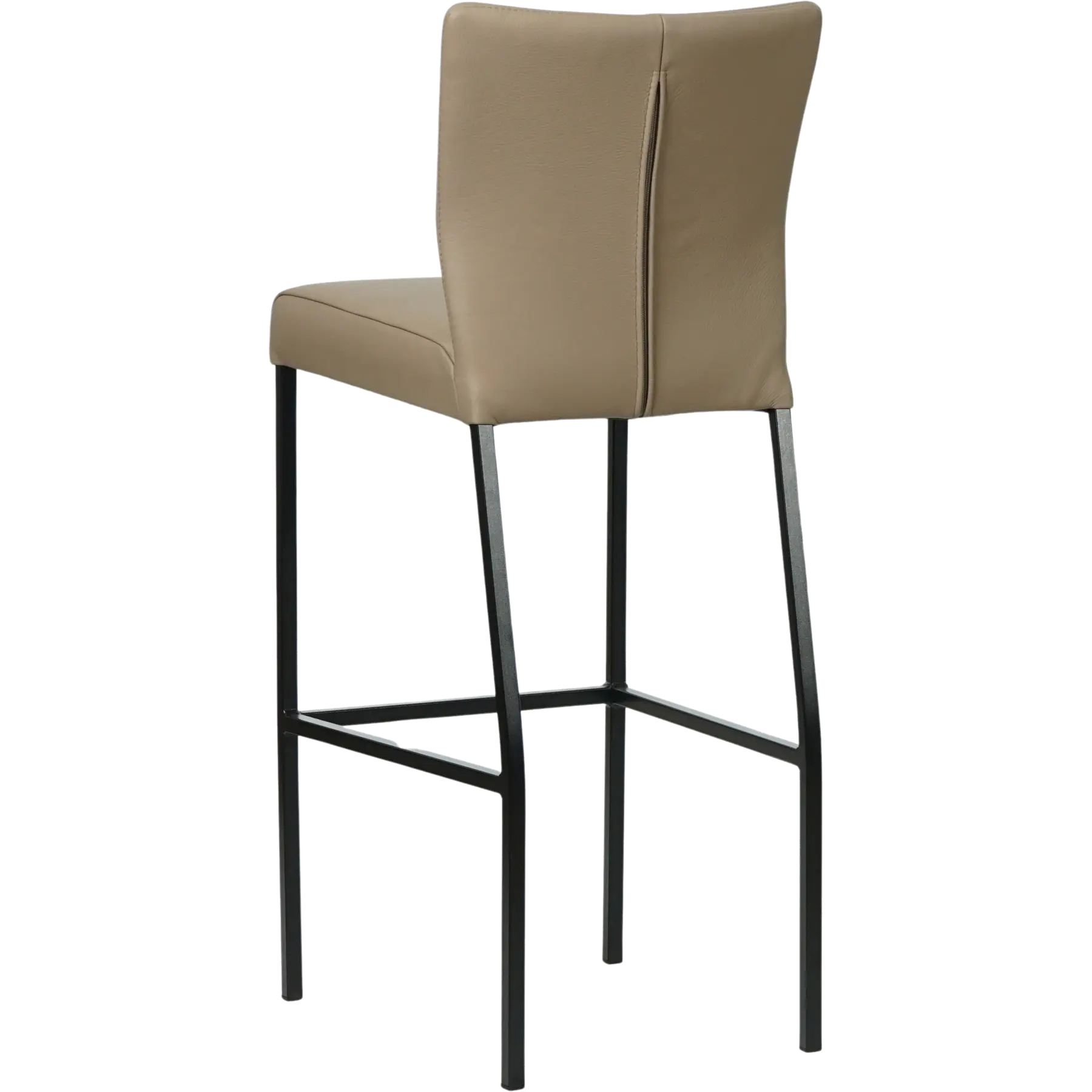 afbeelding van Leren barkruk Revolt hoog - Toledo Mocca (taupe/bruin) - Poten staal vierkant zwart