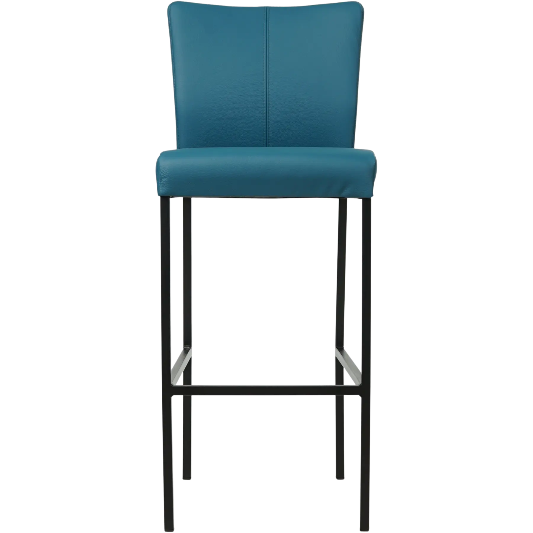 afbeelding van Leren barkruk Revolt hoog - Toledo Turquoise (blauw) - Poten staal vierkant zwart