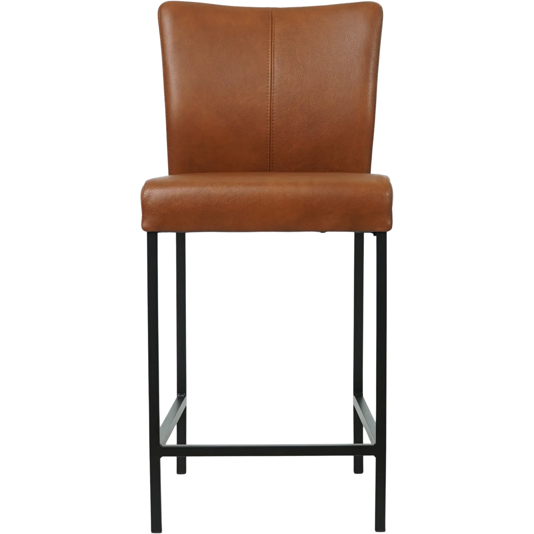 afbeelding van Leren barkruk Revolt laag - Granada Savannah (cognac) - Poten staal vierkant zwart