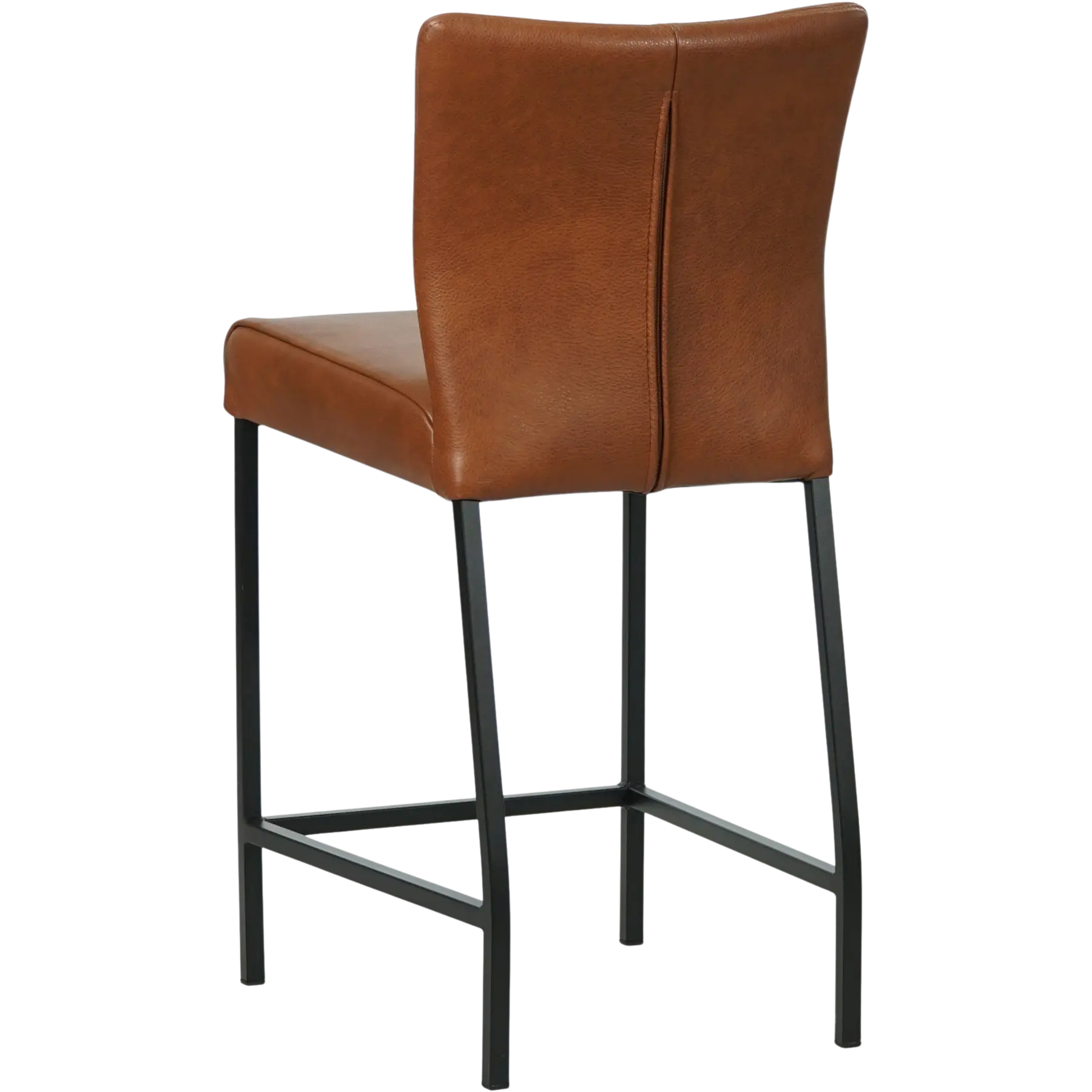 afbeelding van Leren barkruk Revolt laag - Granada Savannah (cognac) - Poten staal vierkant zwart