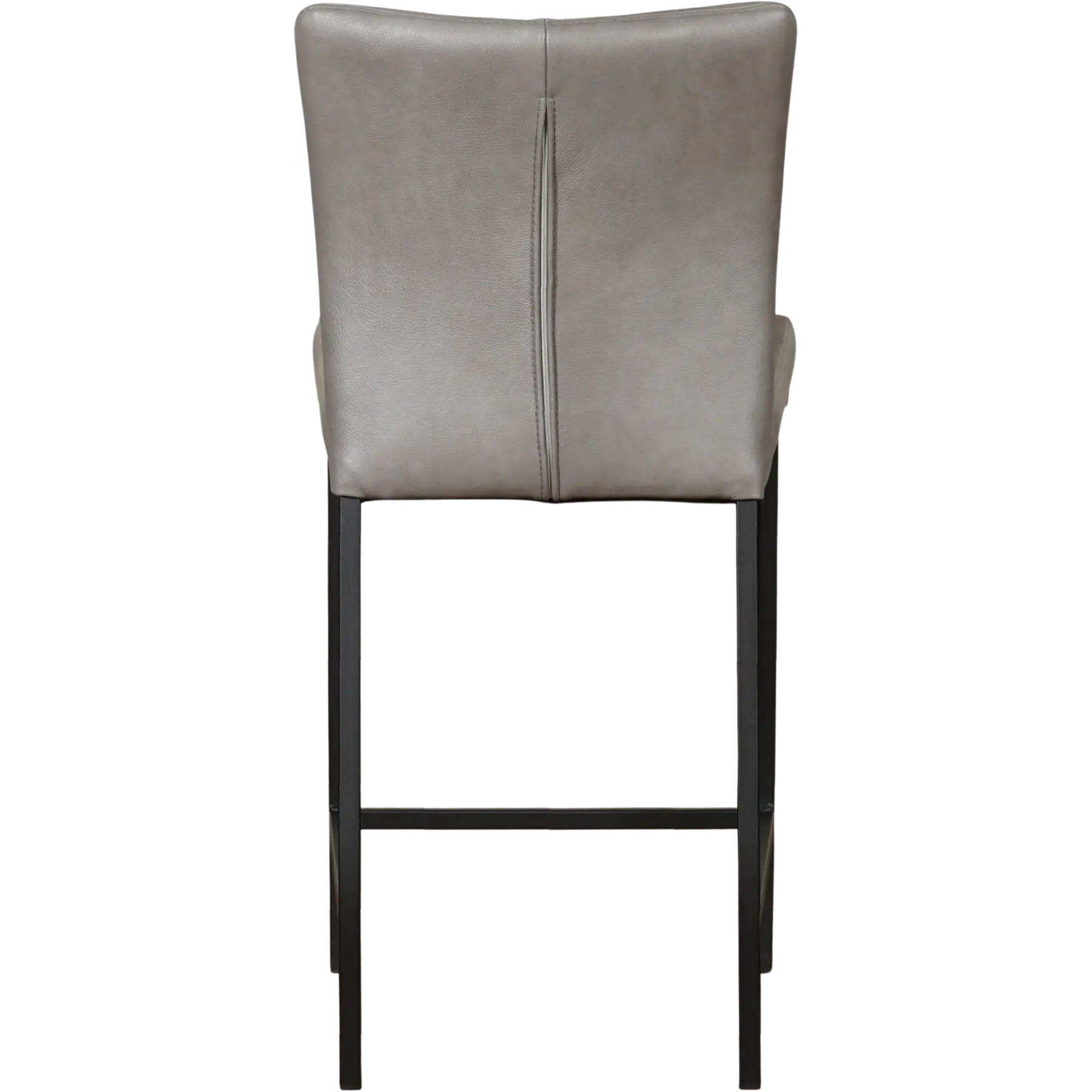 afbeelding van Leren barkruk Revolt laag - Granada Steel (grijs) - Poten staal vierkant zwart