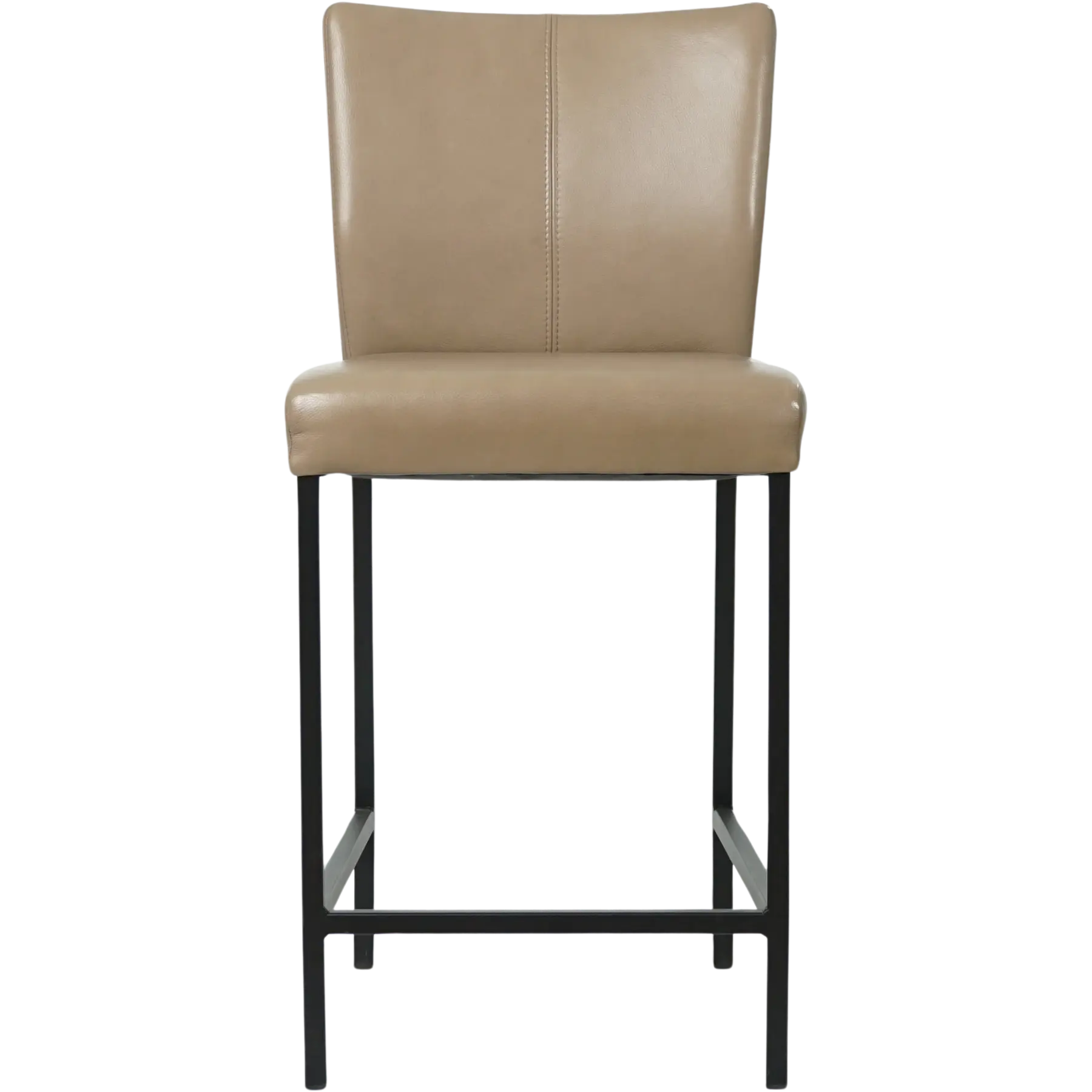 afbeelding van Leren barkruk Revolt laag - Granada Taupe (taupe/bruin) - Poten staal vierkant zwart