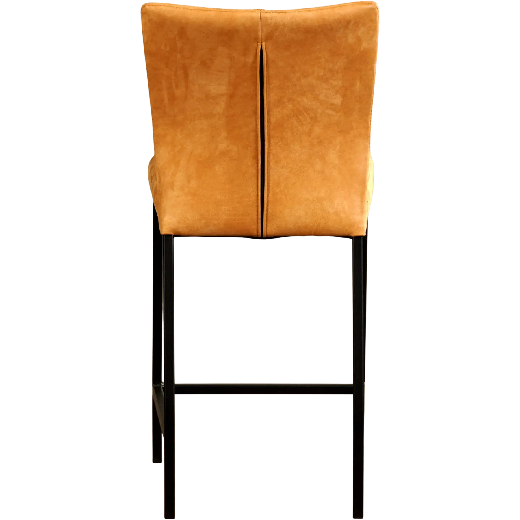 afbeelding van Leren barkruk Revolt laag - Kenia Cognac (cognac) - Poten staal vierkant zwart