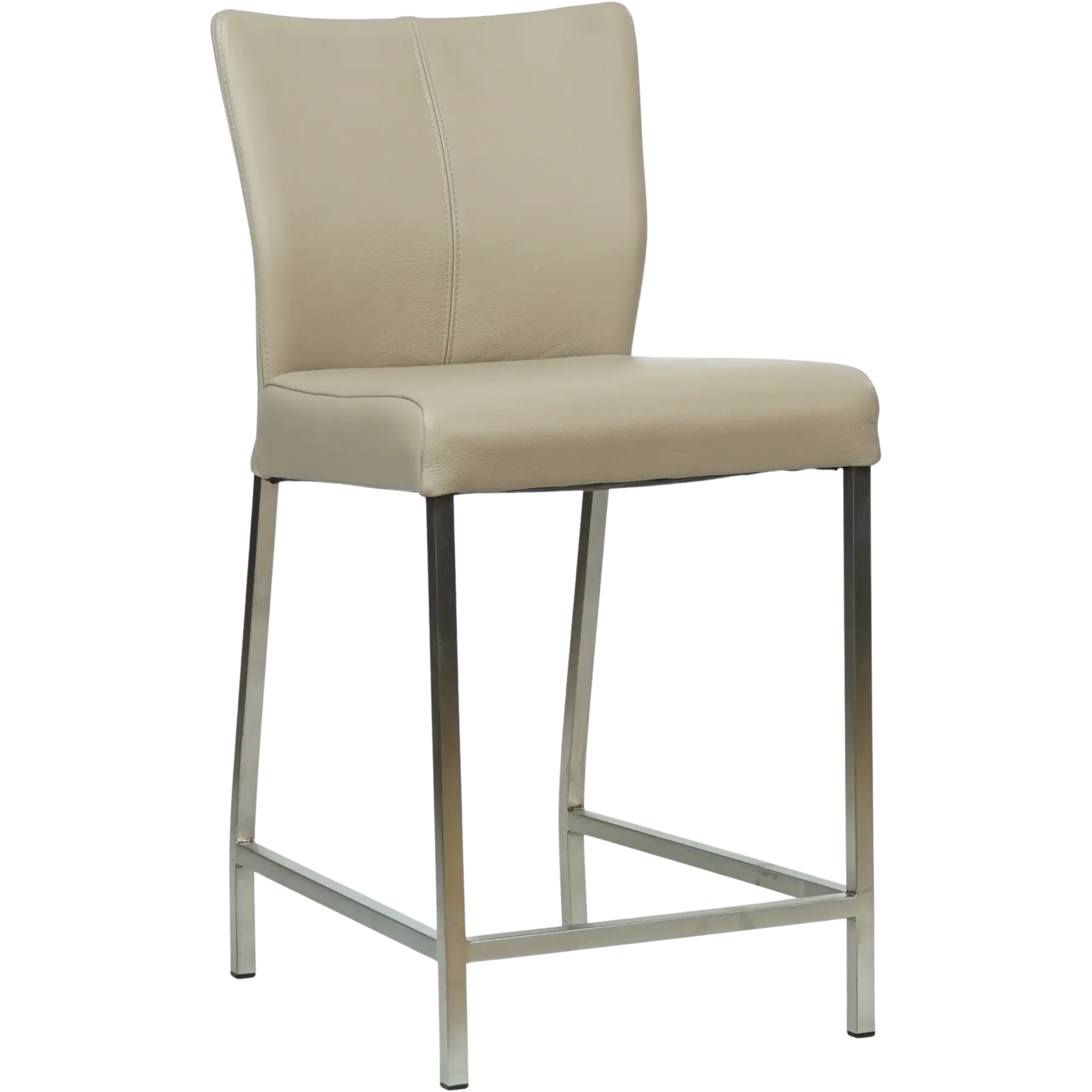 afbeelding van Leren barkruk Revolt laag - Toledo Mastic (taupe/bruin) - Poten staal vierkant RVS