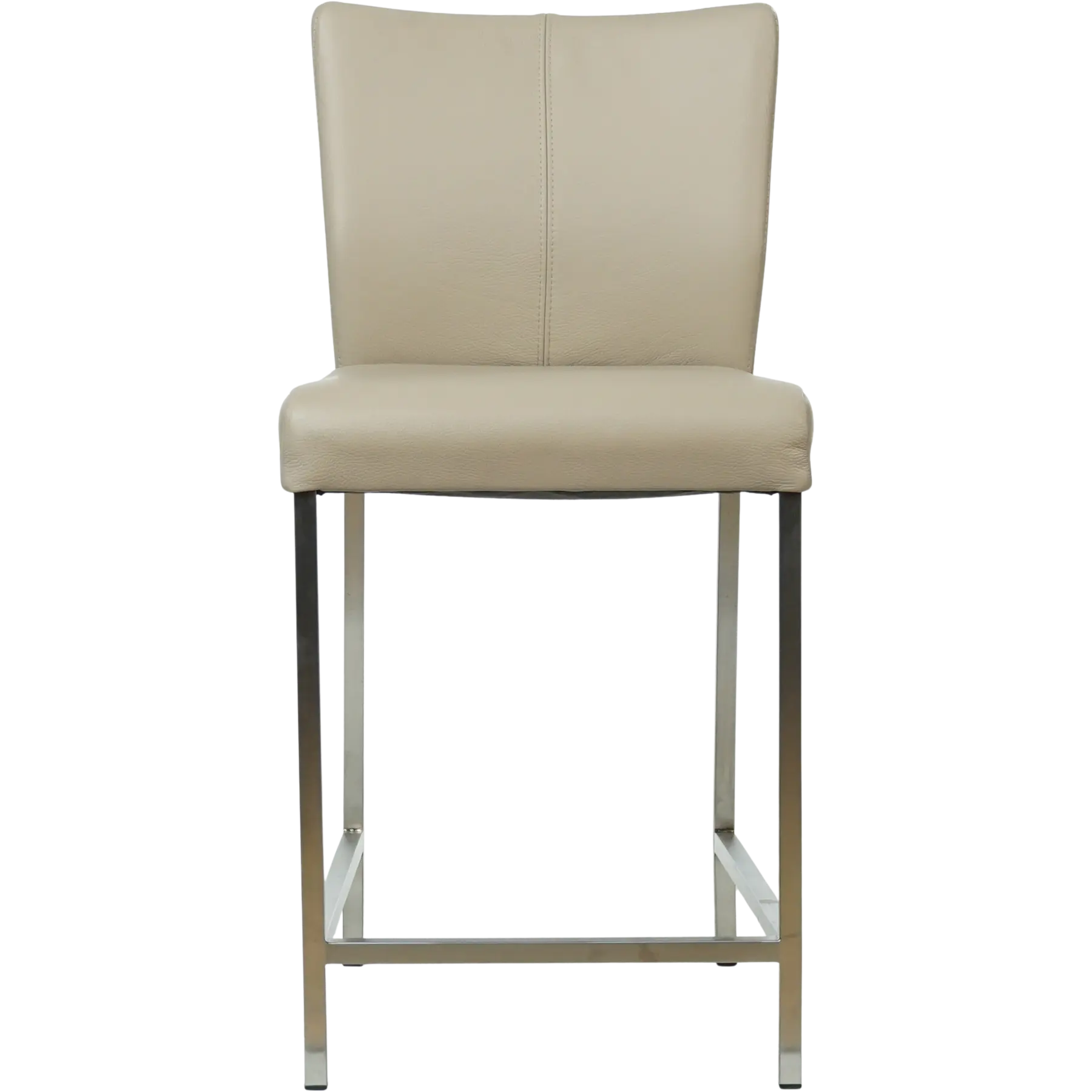 afbeelding van Leren barkruk Revolt laag - Toledo Mastic (taupe/bruin) - Poten staal vierkant RVS