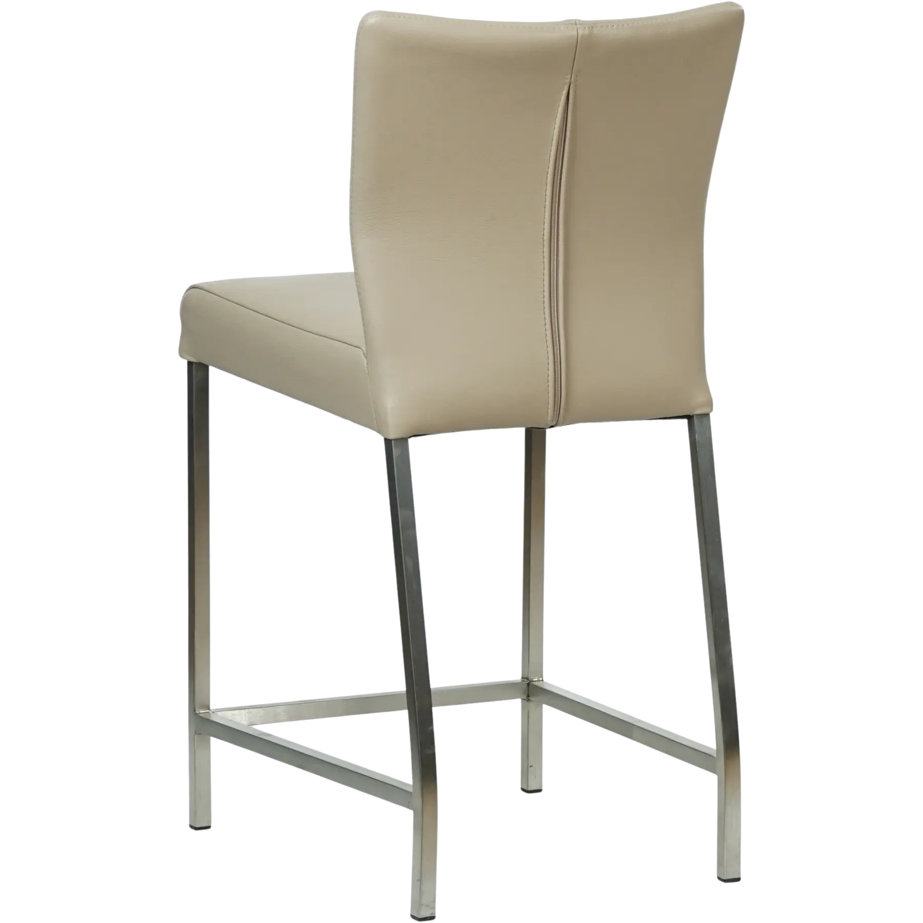 afbeelding van Leren barkruk Revolt laag - Toledo Mastic (taupe/bruin) - Poten staal vierkant RVS