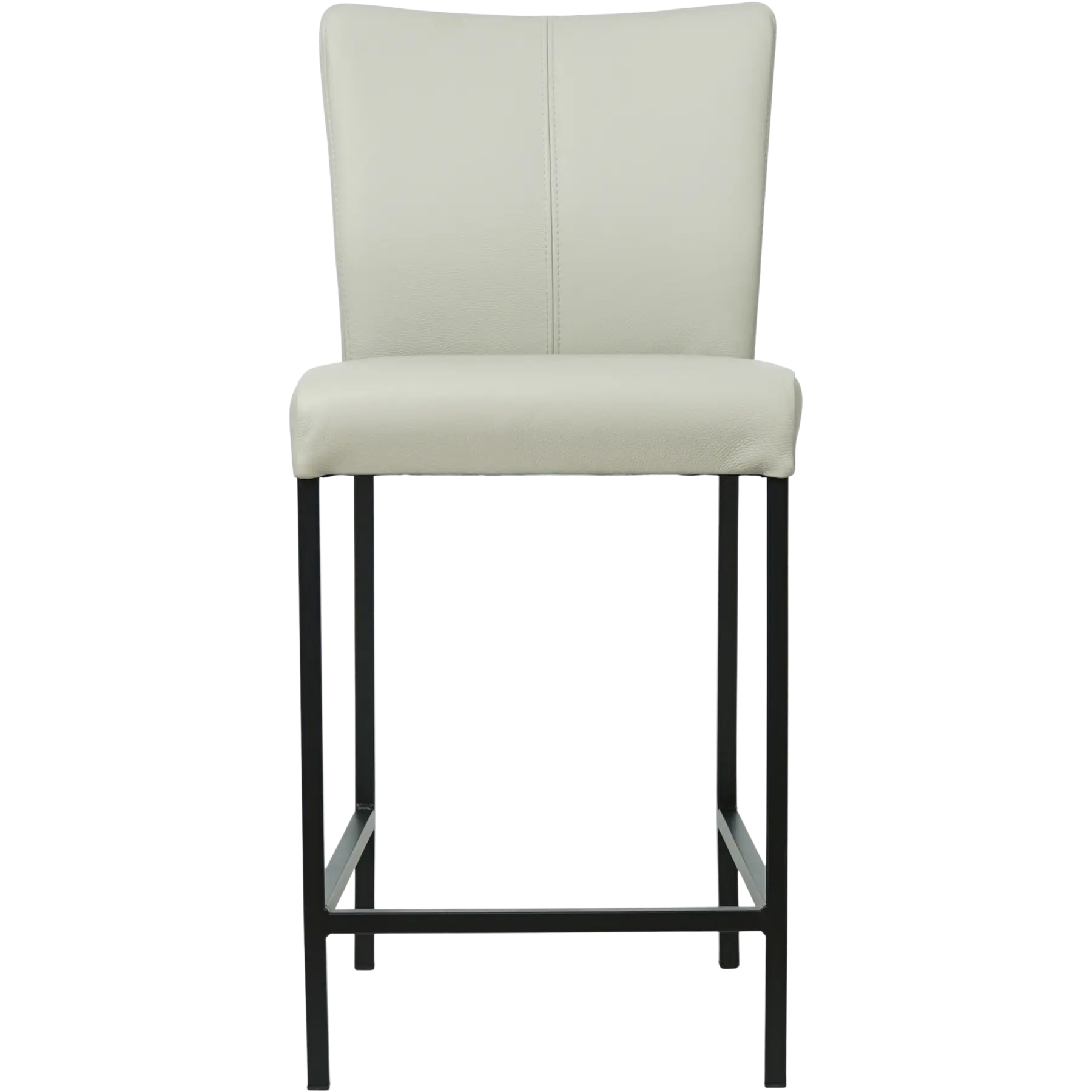 afbeelding van Leren barkruk Revolt laag - Toledo Perle (lichtgrijs) - Poten staal vierkant zwart