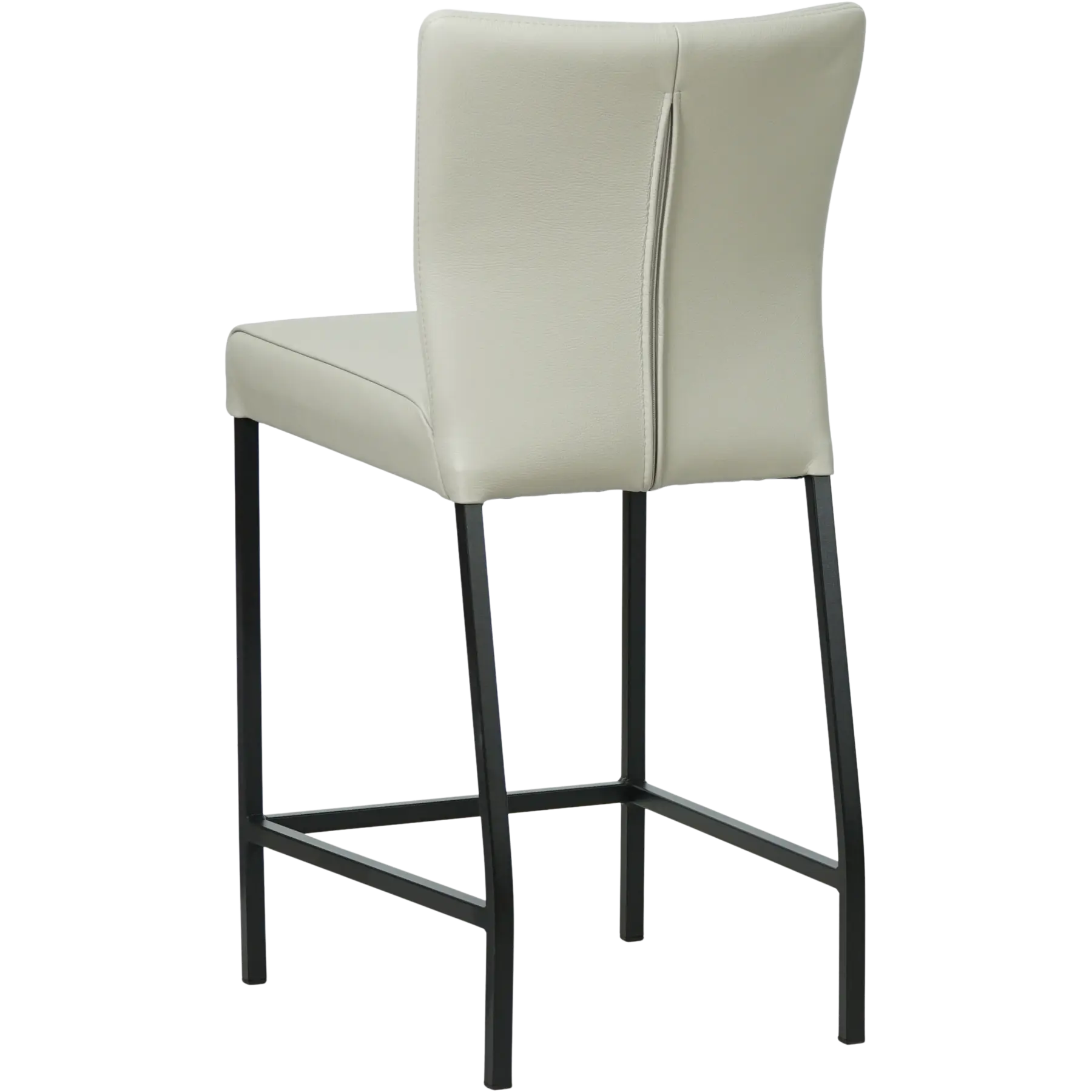 afbeelding van Leren barkruk Revolt laag - Toledo Perle (lichtgrijs) - Poten staal vierkant zwart