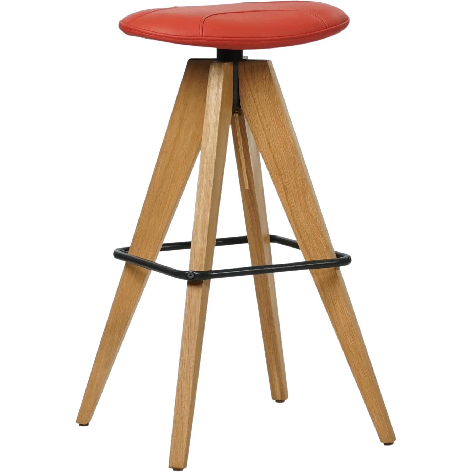 afbeelding van Leren barkruk Spot laag - Toledo Siegelstein (rood)