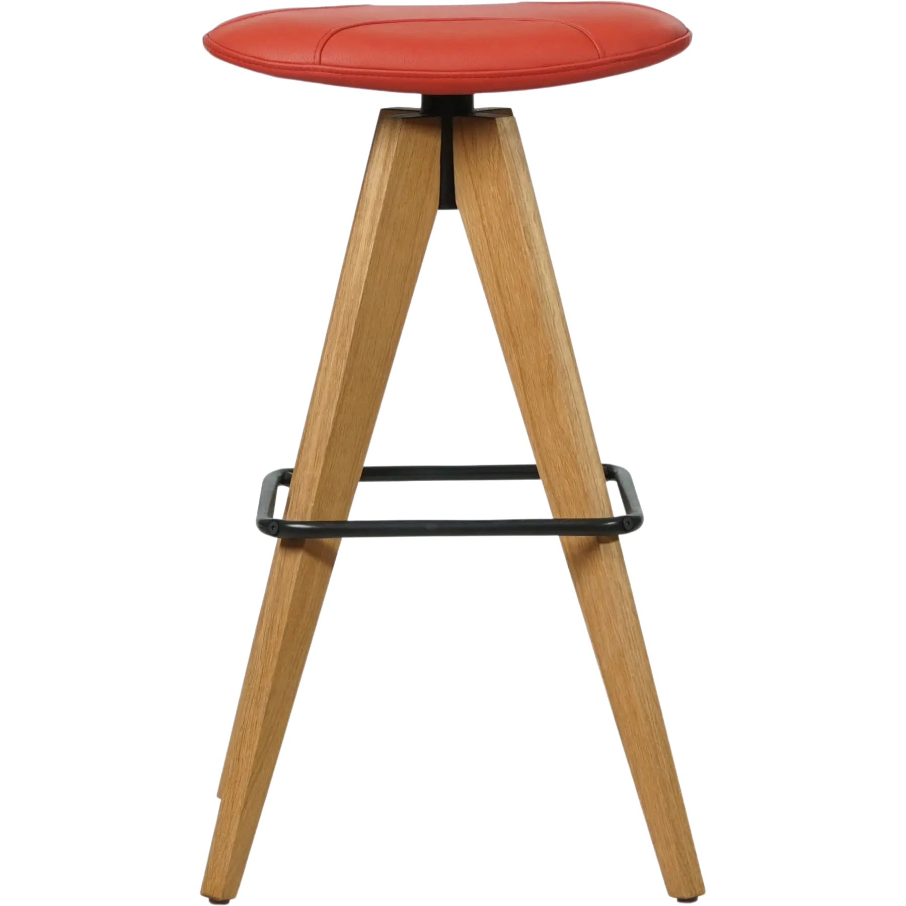 afbeelding van Leren barkruk Spot laag - Toledo Siegelstein (rood)