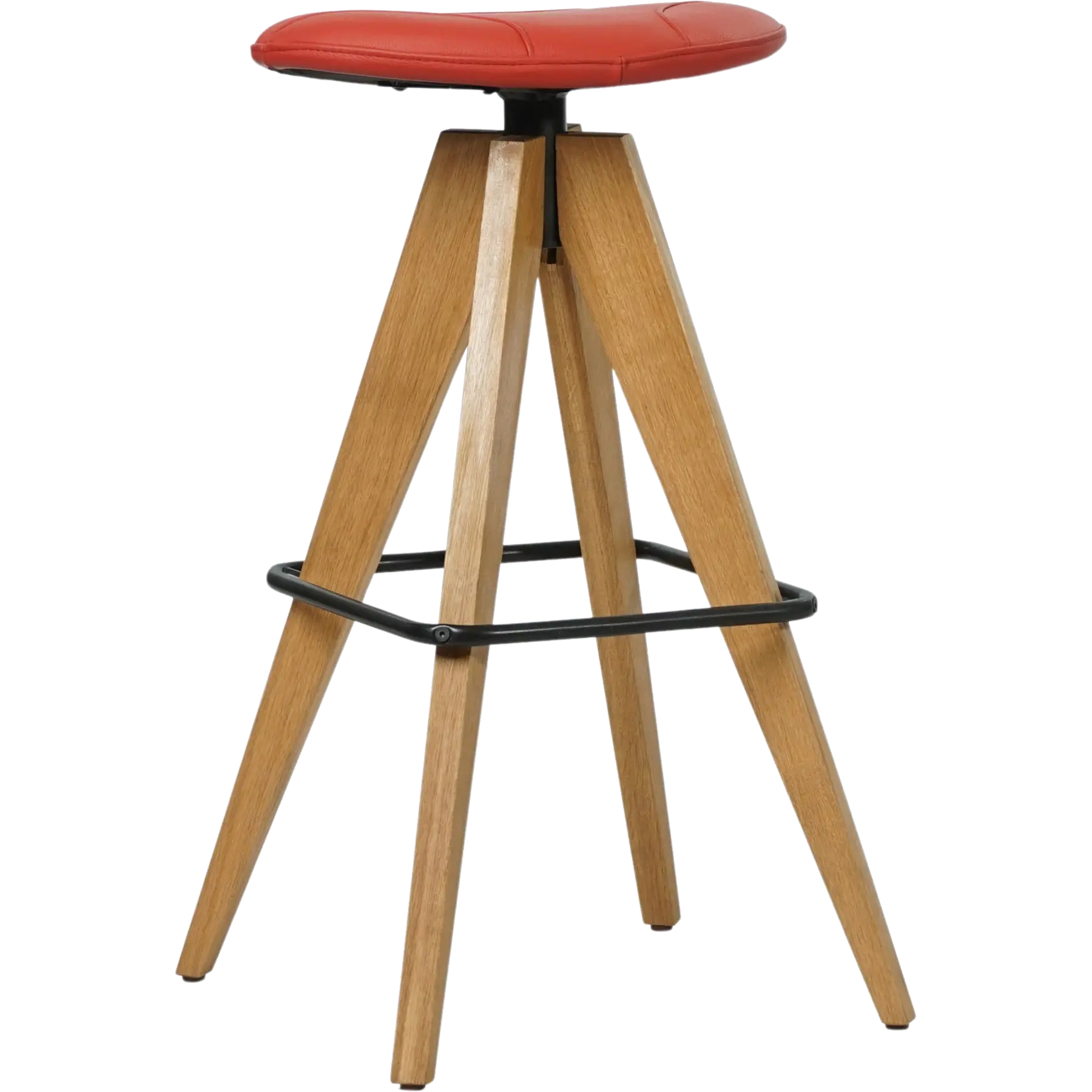 afbeelding van Leren barkruk Spot laag - Toledo Siegelstein (rood)