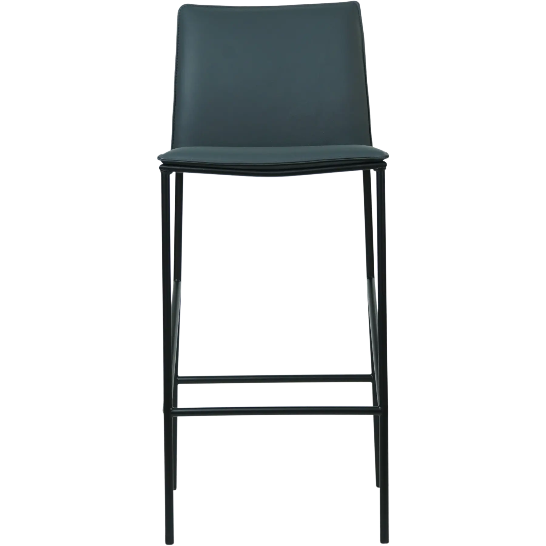 afbeelding van Set van 10 Leren barkrukken Favor hoog - Hermes Ocean Blue (donkerblauw) - Poten staal rond zwart