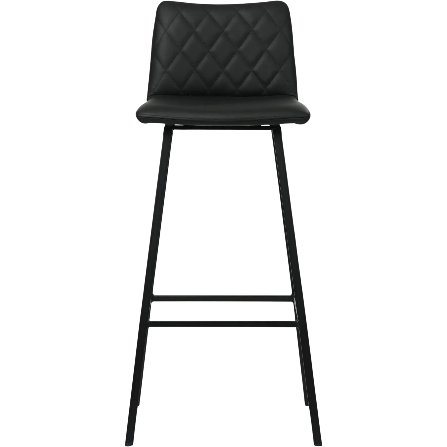 afbeelding van Set van 8 Leren barkrukken Catch hoog - Toledo Nero (zwart) - Poten staal vierkant zwart