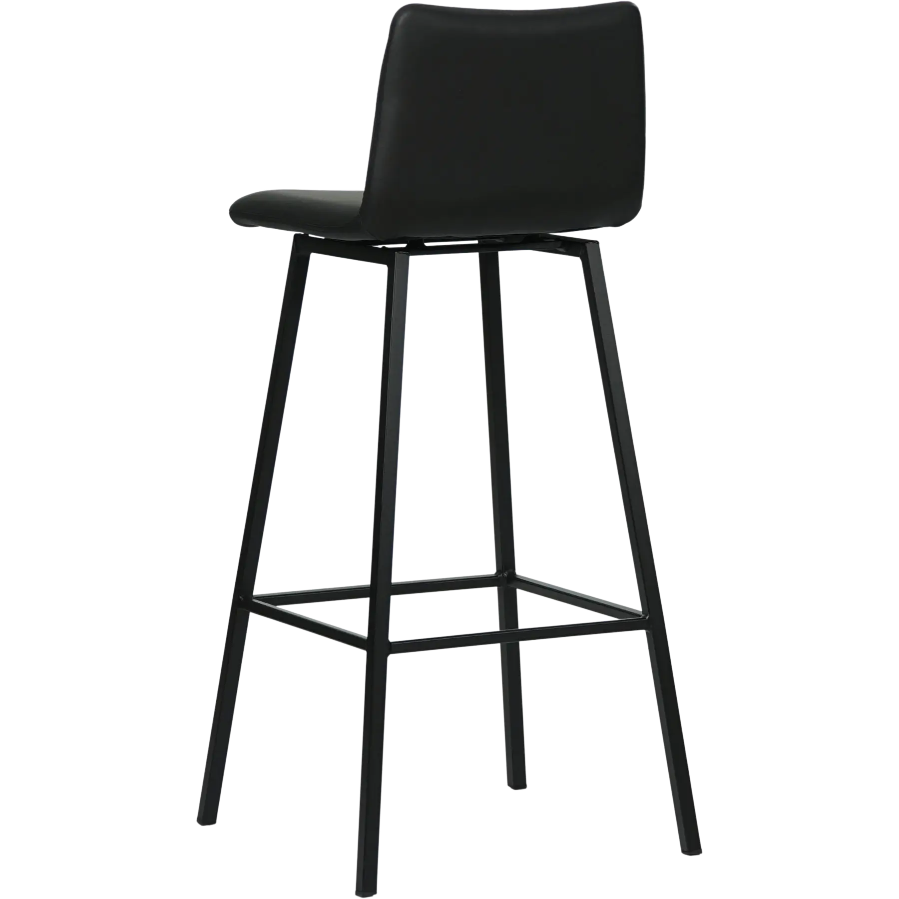 afbeelding van Set van 8 Leren barkrukken Catch hoog - Toledo Nero (zwart) - Poten staal vierkant zwart