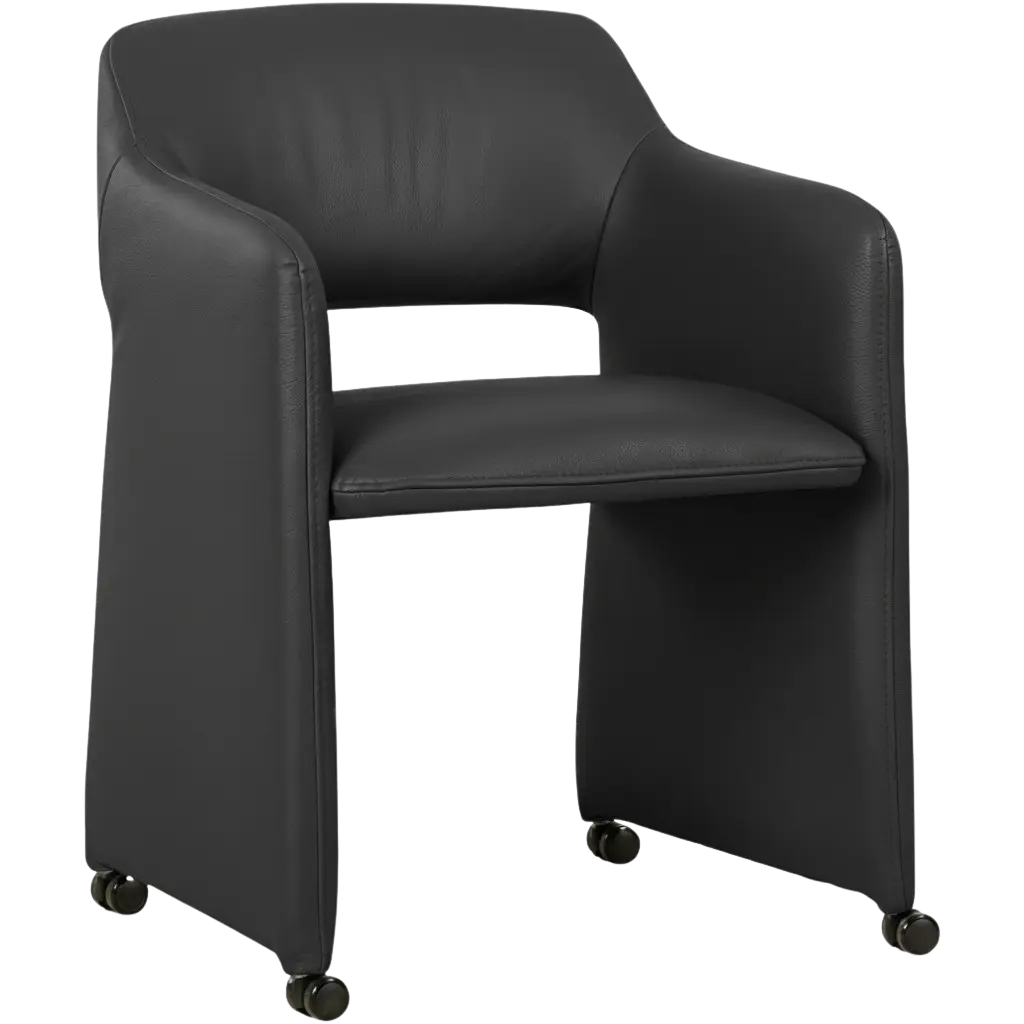 afbeelding van Leren eetkamerstoel Icon - Toledo Antracite (donkergrijs)