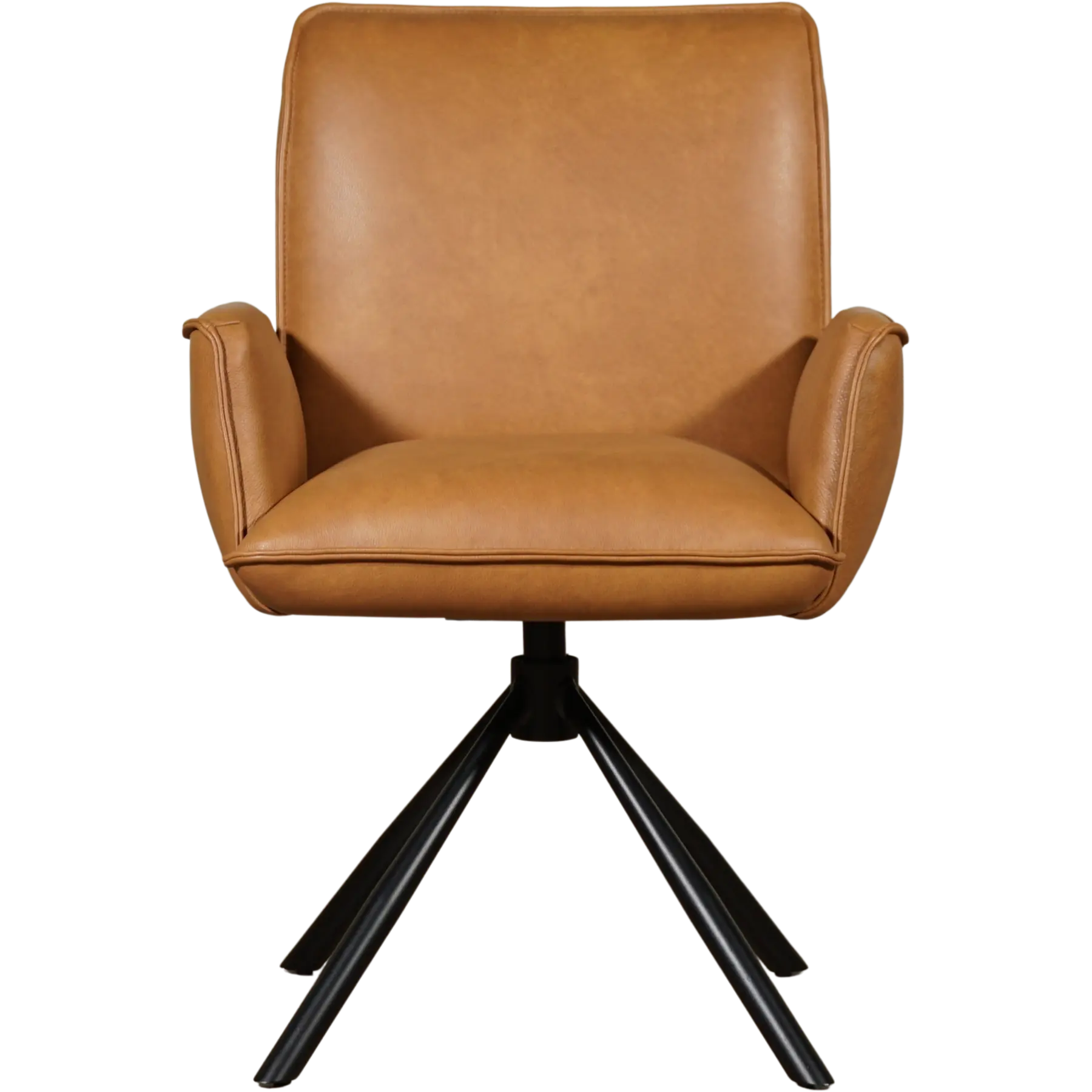 afbeelding van Leren draaibare eetkamerstoel Elite