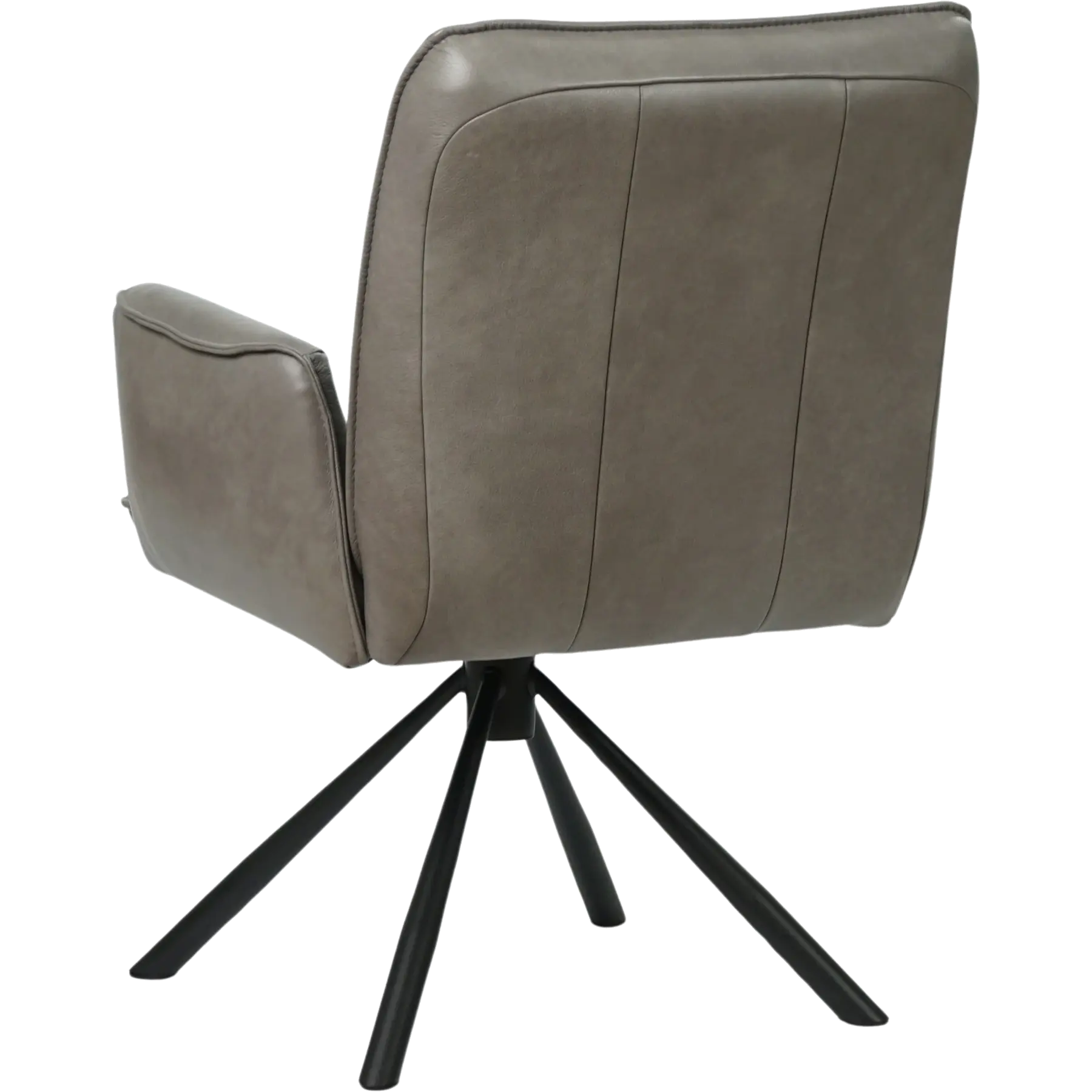 afbeelding van Leren draaibare eetkamerstoel Elite - Granada Steel (grijs) - Spinpoot staal rond zwart