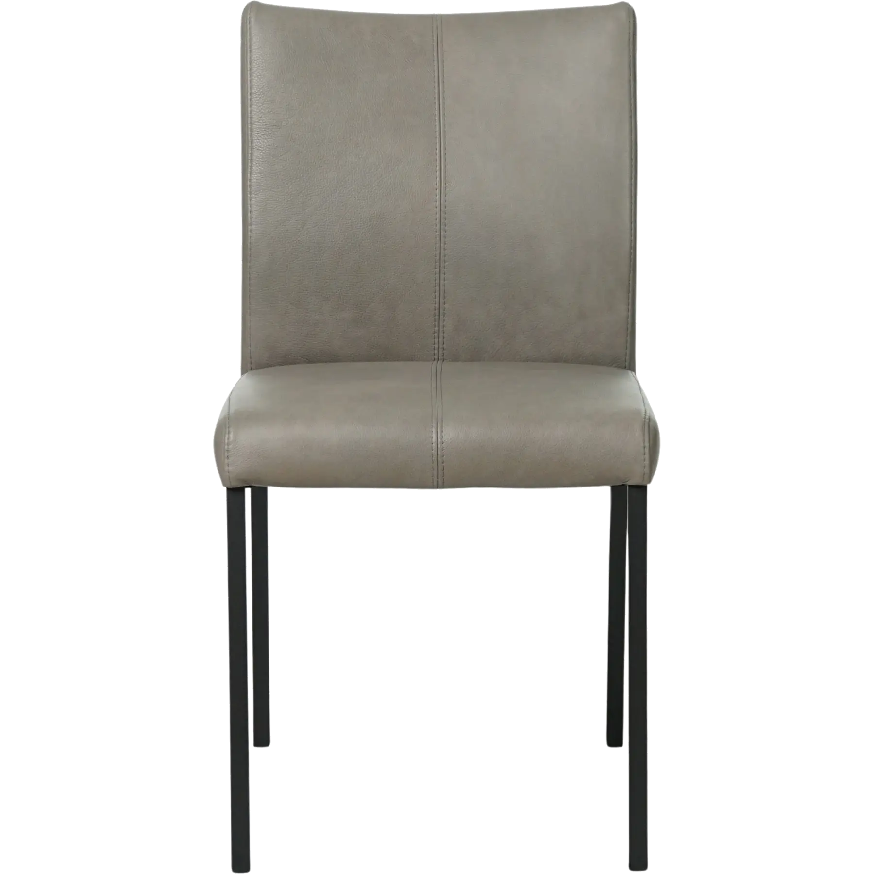 afbeelding van Leren eetkamerstoel Basic - Granada Steel (grijs) - Poten staal vierkant zwart