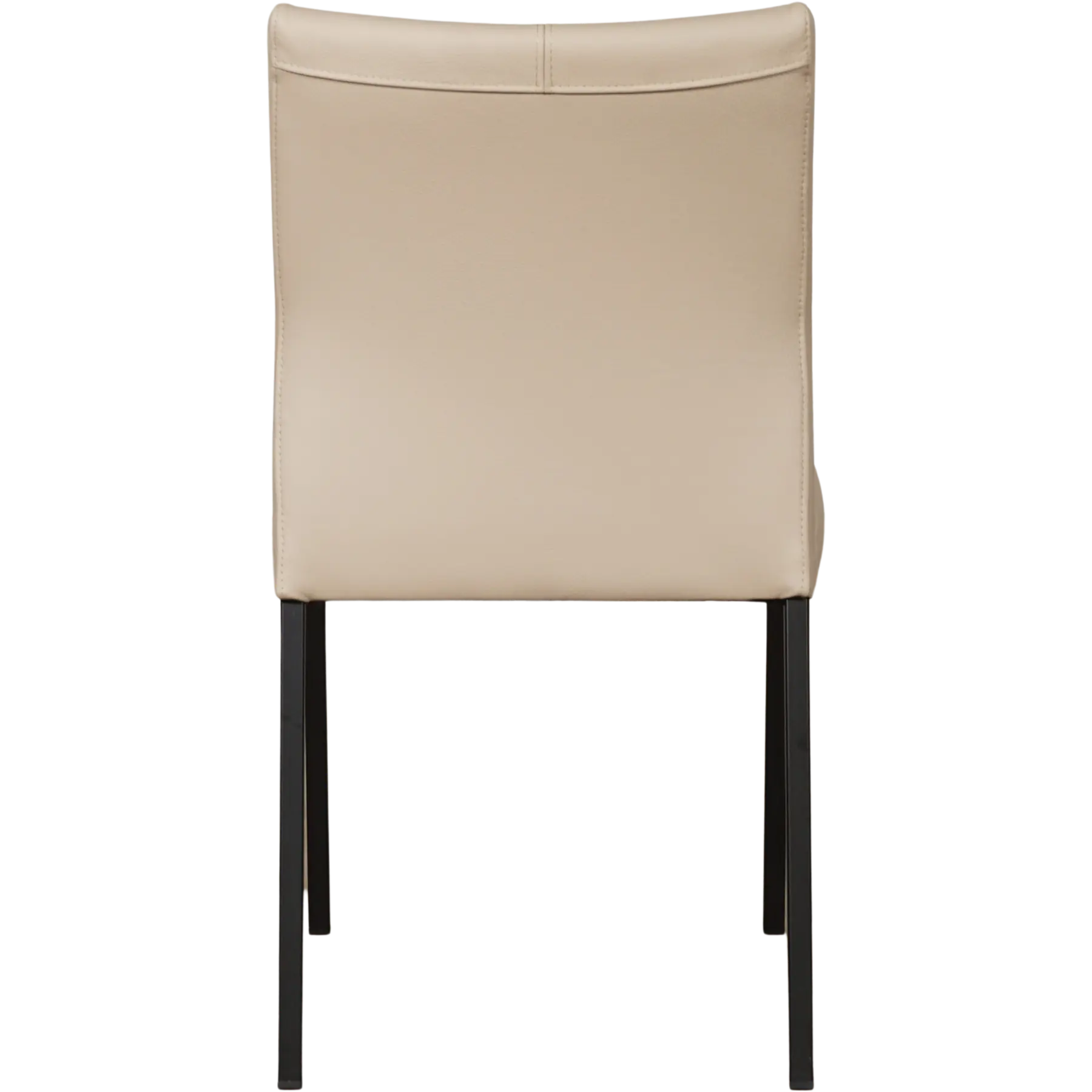 afbeelding van Leren eetkamerstoel Basic - Toledo Mastic (taupe/bruin) - Poten staal vierkant zwart