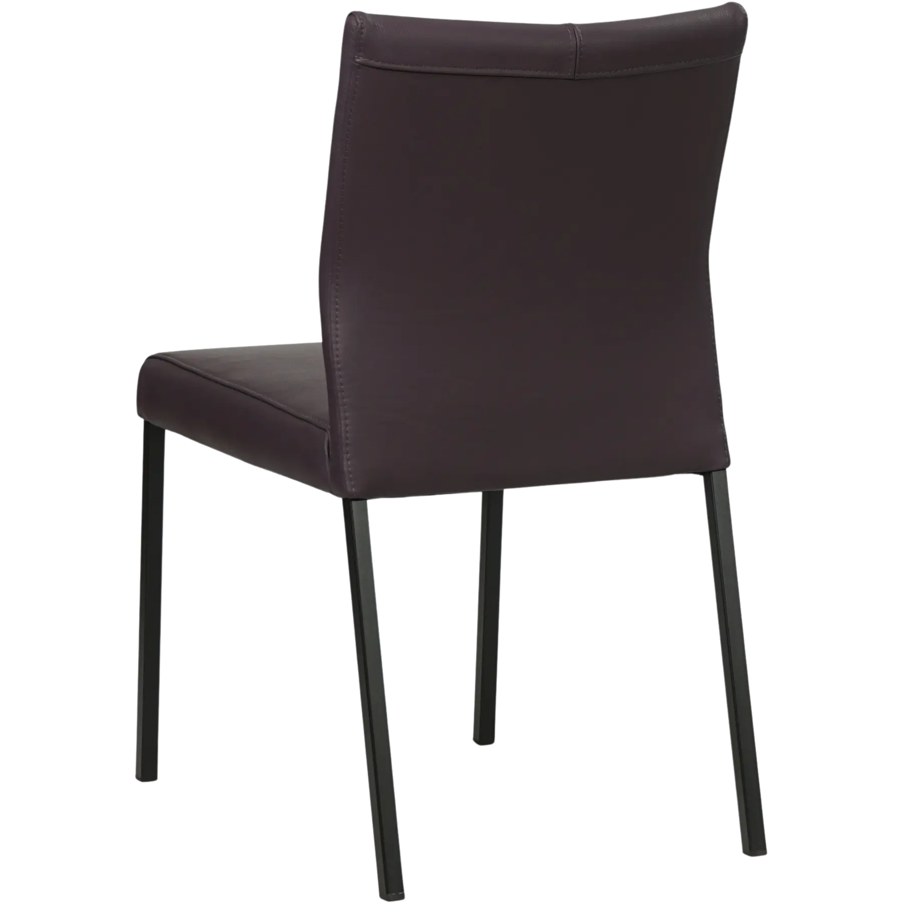 afbeelding van Leren eetkamerstoel Basic - Toledo Merlin (donkerpaars) - Poten staal vierkant zwart