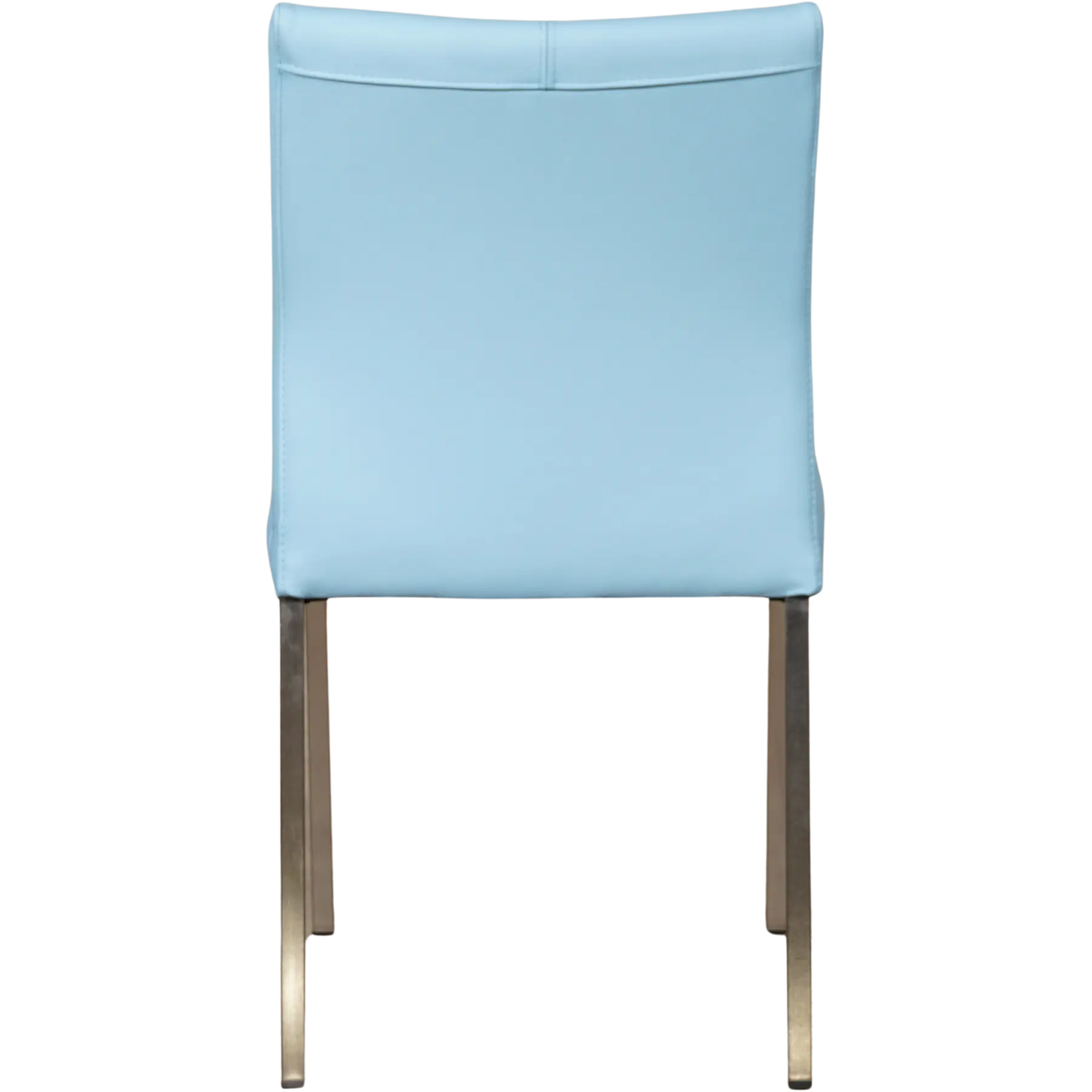 afbeelding van Leren eetkamerstoel Basic - Toledo Sky Blue (lichtblauw) - Poten staal vierkant RVS