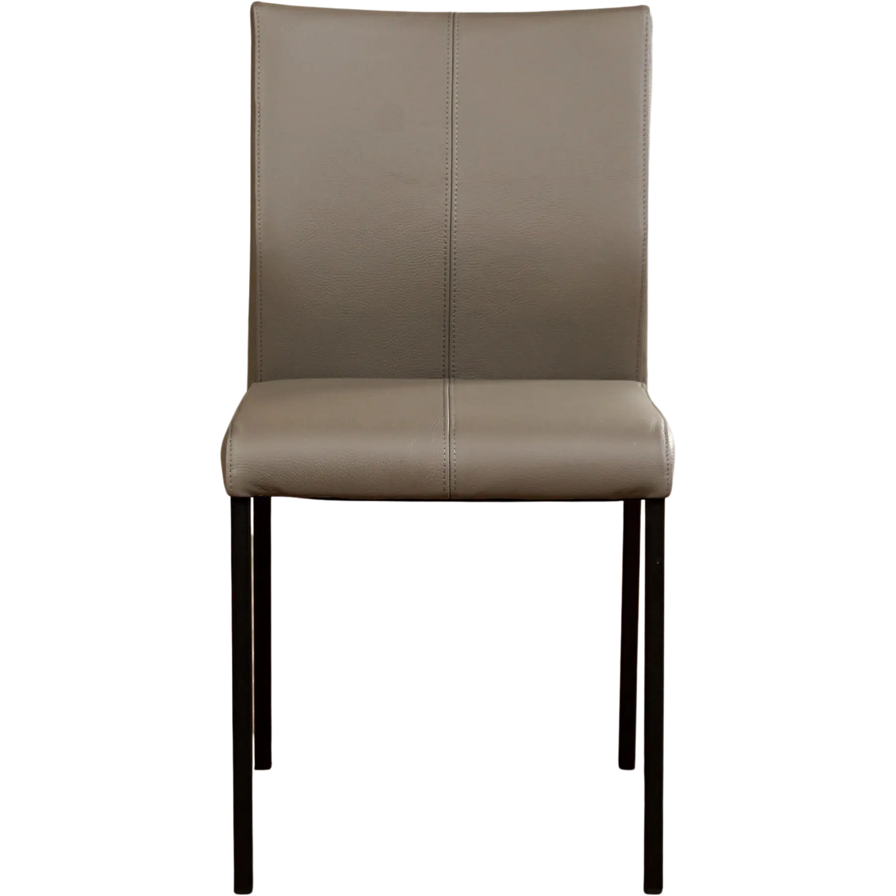 afbeelding van Leren eetkamerstoel Basic - Toledo Smog (grijs) - Poten staal vierkant zwart