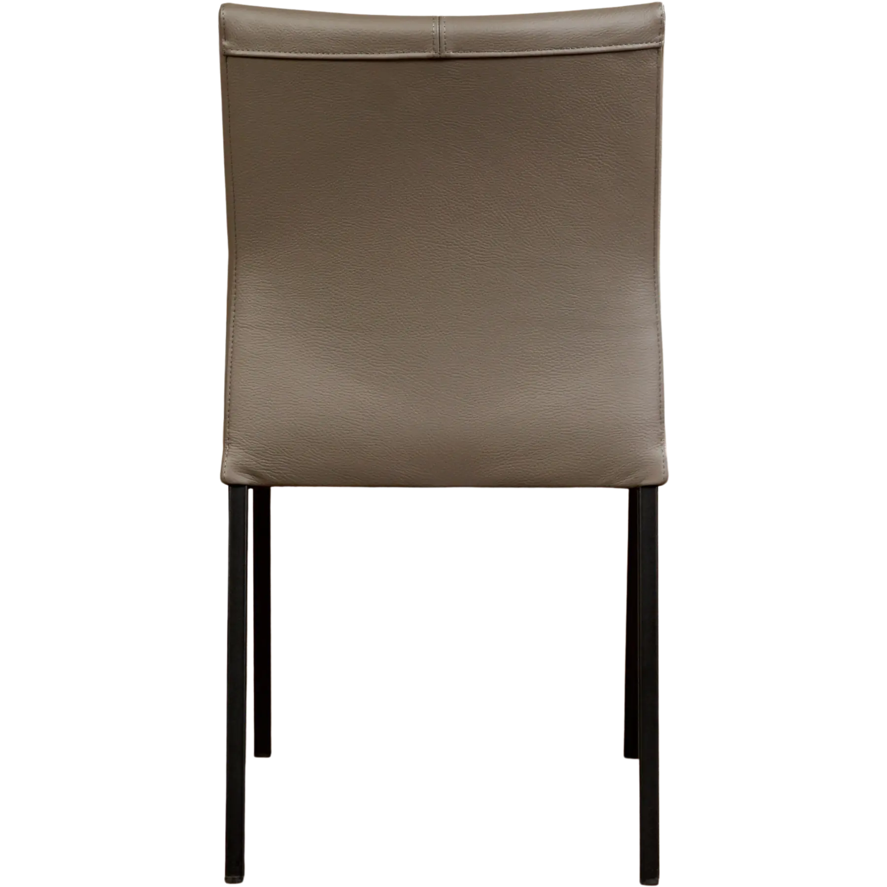 afbeelding van Leren eetkamerstoel Basic - Toledo Smog (grijs) - Poten staal vierkant zwart