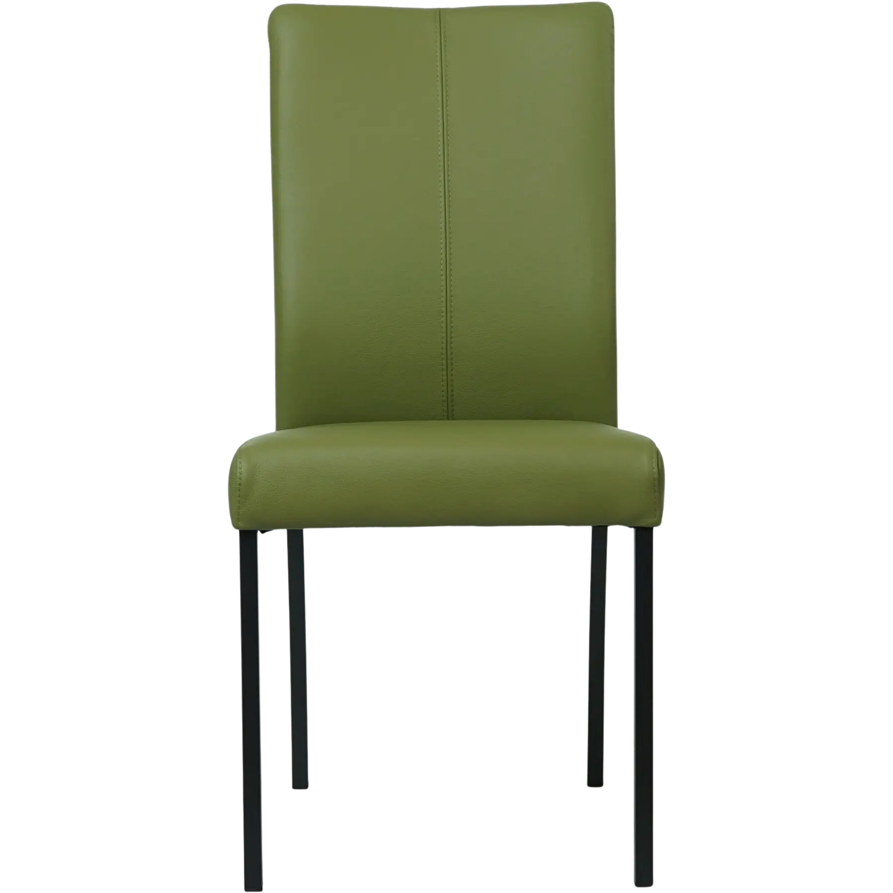 afbeelding van Leren eetkamerstoel Comfort - Toledo Apple Green (groen) - Poten staal vierkant zwart