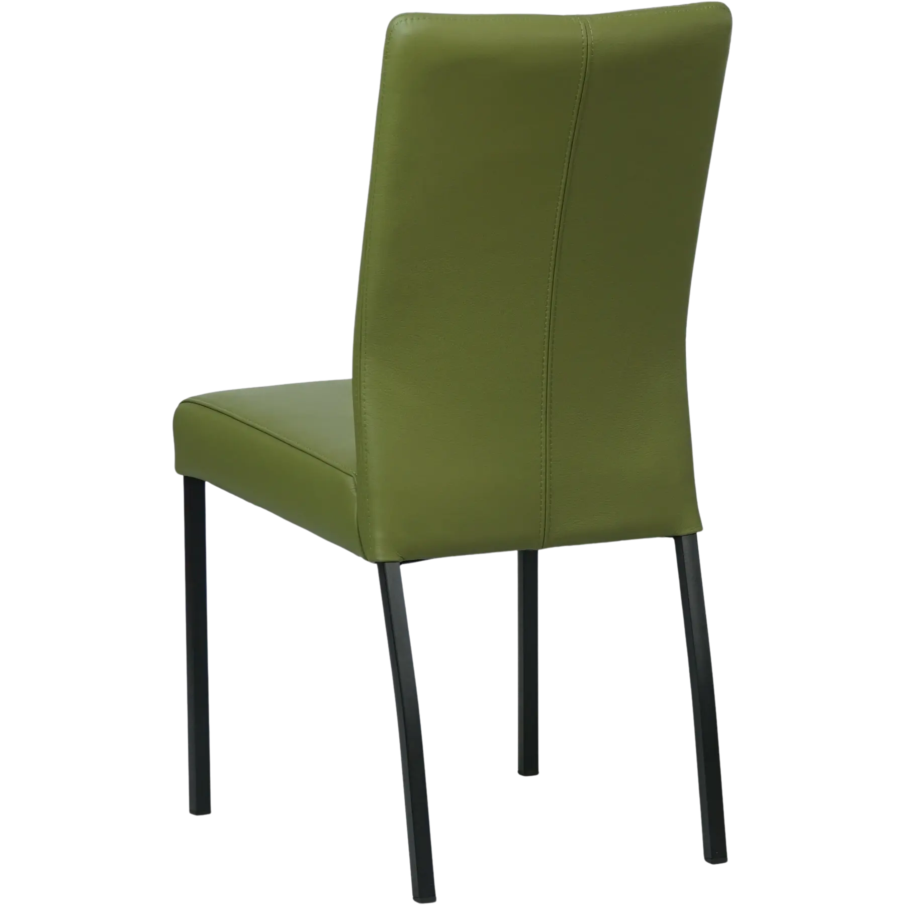 afbeelding van Leren eetkamerstoel Comfort - Toledo Apple Green (groen) - Poten staal vierkant zwart