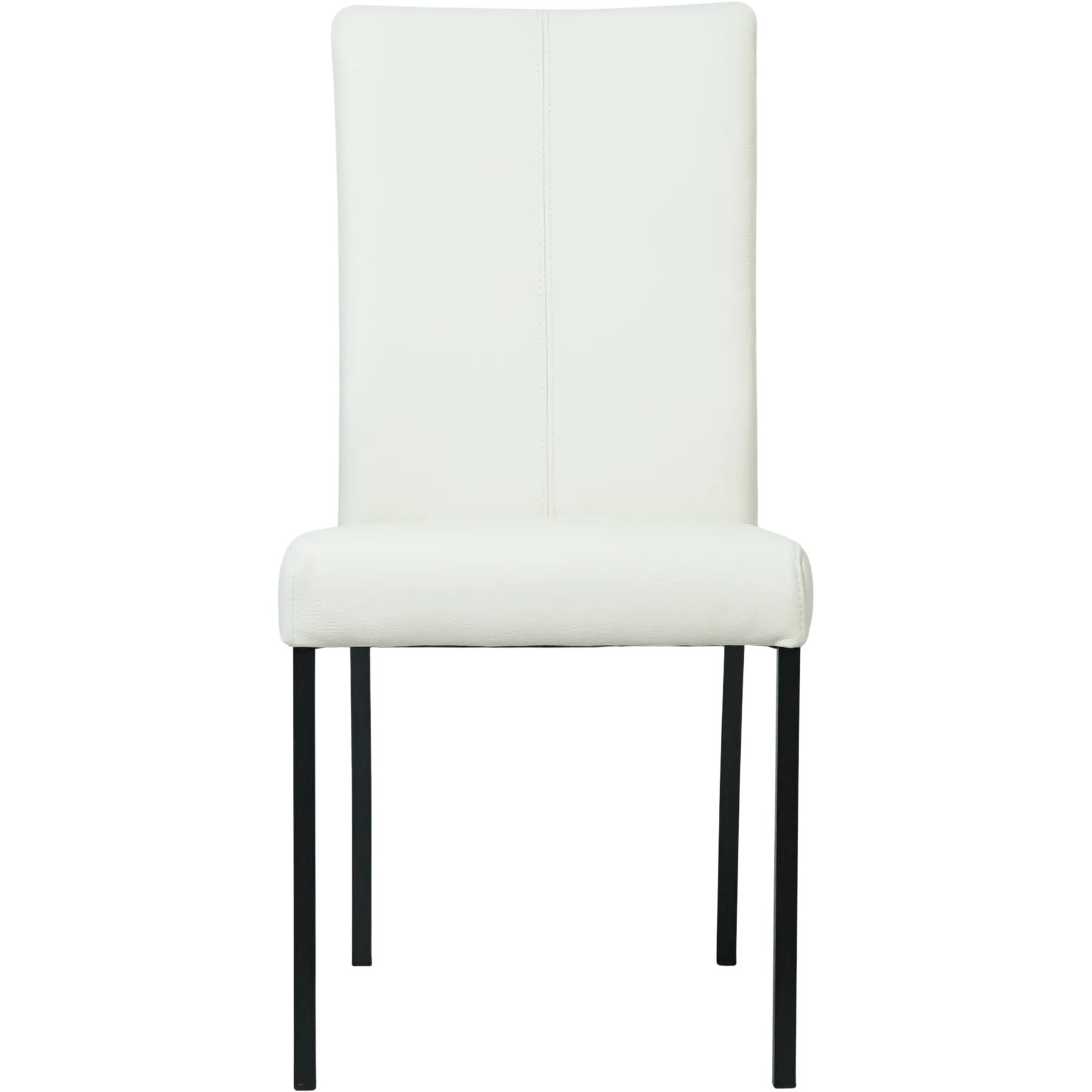 afbeelding van Leren eetkamerstoel Comfort - Toledo Bianco (gebroken wit) - Poten staal vierkant zwart