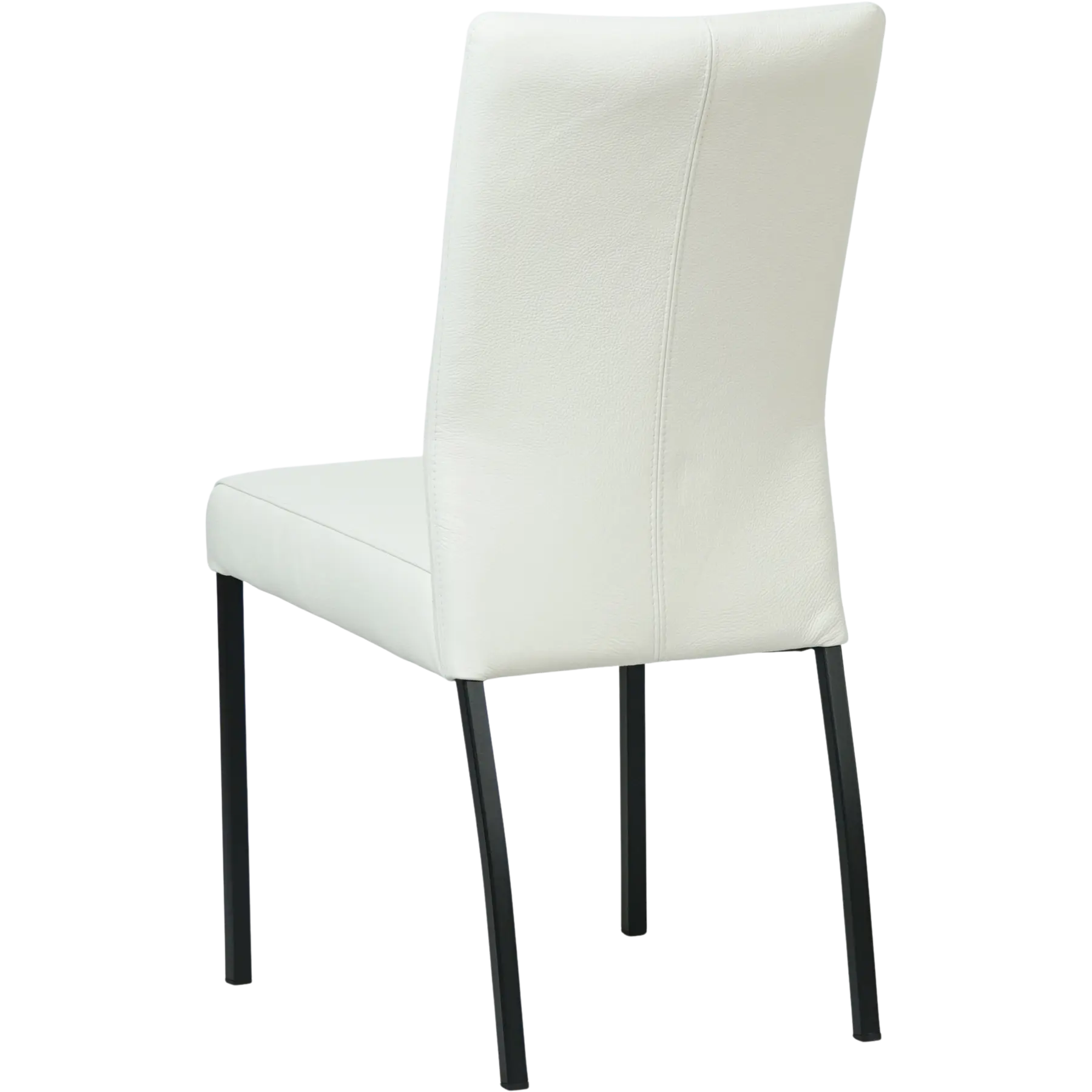 afbeelding van Leren eetkamerstoel Comfort - Toledo Bianco (gebroken wit) - Poten staal vierkant zwart