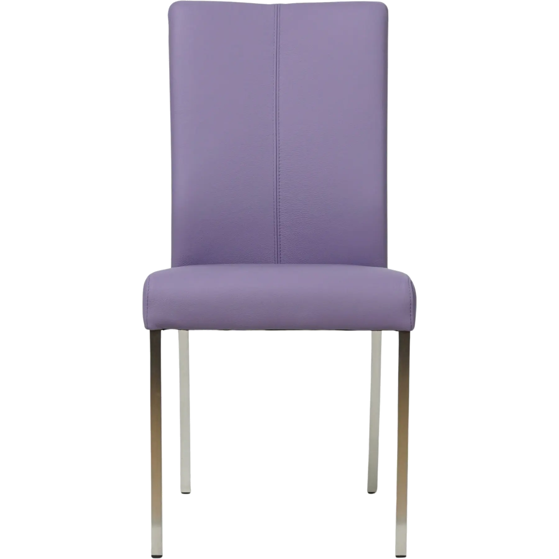 afbeelding van Leren eetkamerstoel Comfort - Toledo Lila (lichtpaars) - Poten staal vierkant RVS