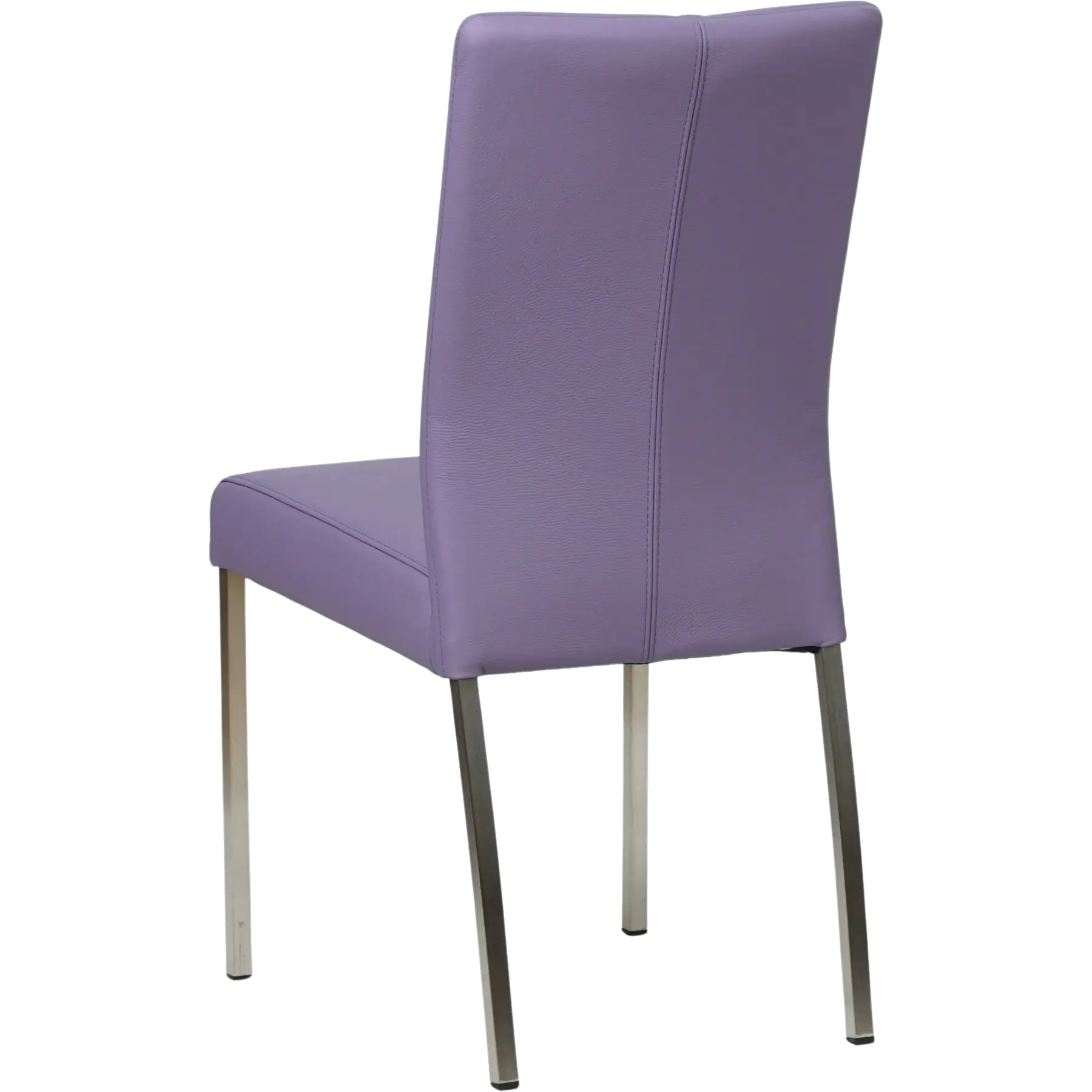 afbeelding van Leren eetkamerstoel Comfort - Toledo Lila (lichtpaars) - Poten staal vierkant RVS
