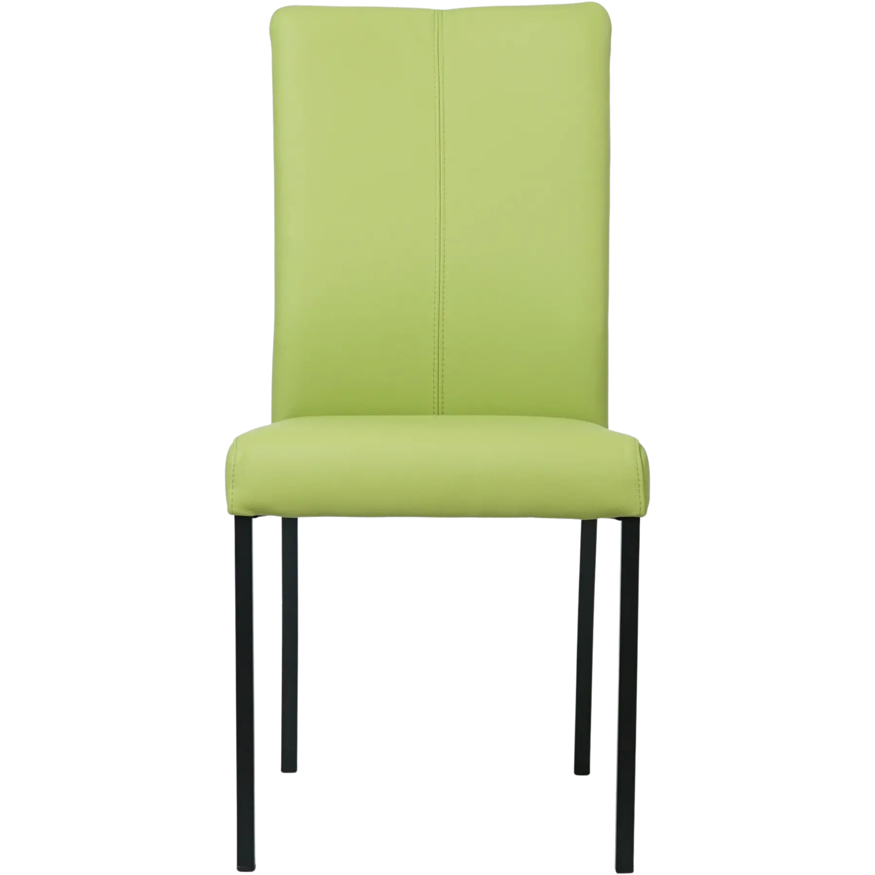 afbeelding van Leren eetkamerstoel Comfort - Toledo Lime (felgroen) - Poten staal vierkant zwart