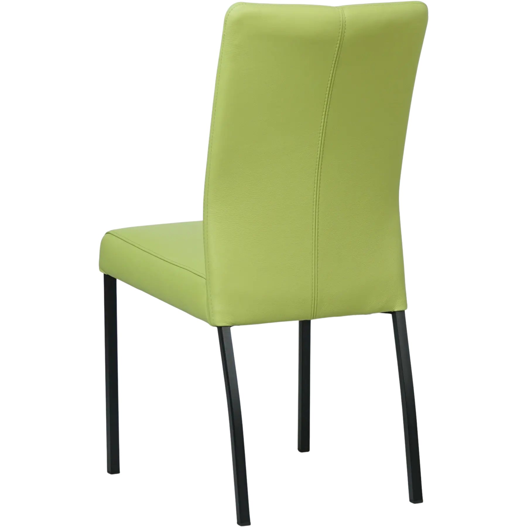 afbeelding van Leren eetkamerstoel Comfort - Toledo Lime (felgroen) - Poten staal vierkant zwart