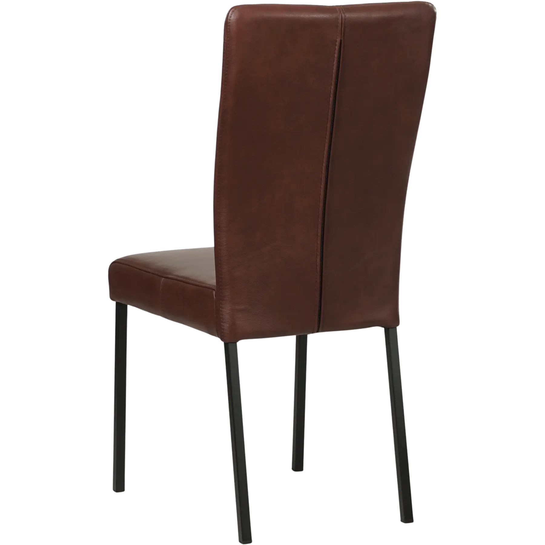 afbeelding van Leren eetkamerstoel Daily - Granada Cognac (donkercognac) - Poten staal vierkant zwart