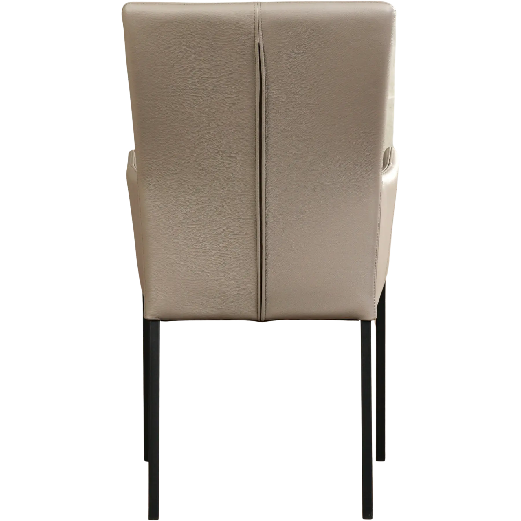 afbeelding van Leren eetkamerstoel Daily met armleuning - Toledo Khaki (taupe/bruin) - Poten staal vierkant zwart