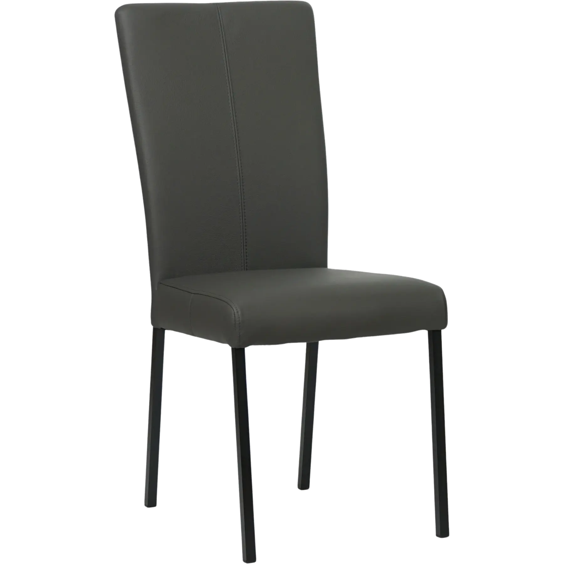 afbeelding van Leren eetkamerstoel Daily - Toledo Antracite (donkergrijs) - Poten staal vierkant zwart