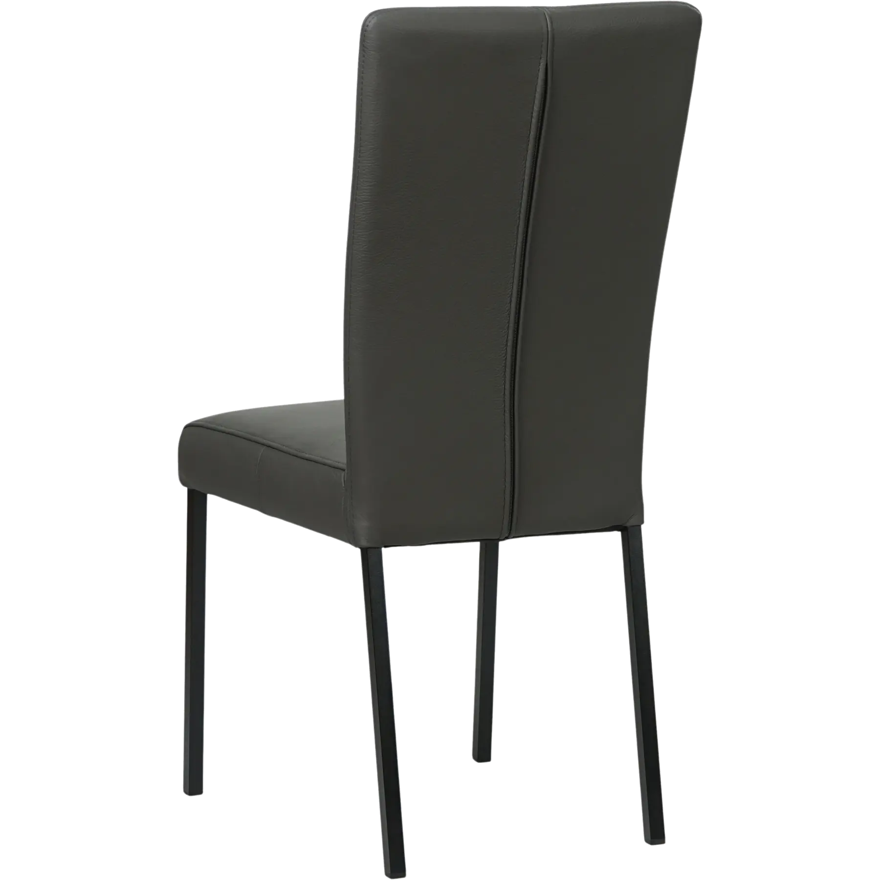 afbeelding van Leren eetkamerstoel Daily - Toledo Antracite (donkergrijs) - Poten staal vierkant zwart