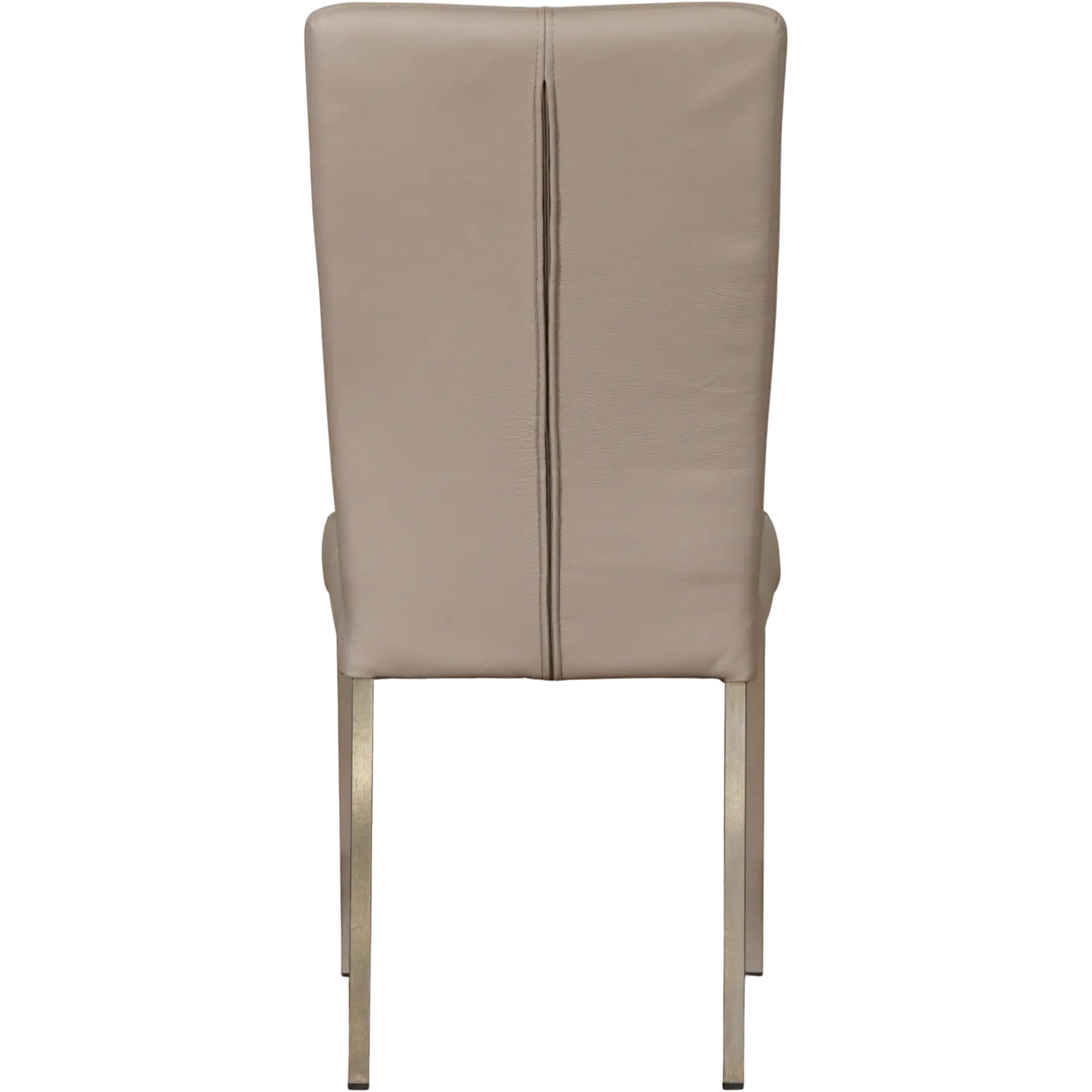 afbeelding van Leren eetkamerstoel Daily - Toledo Khaki (taupe/bruin) - Poten staal vierkant RVS